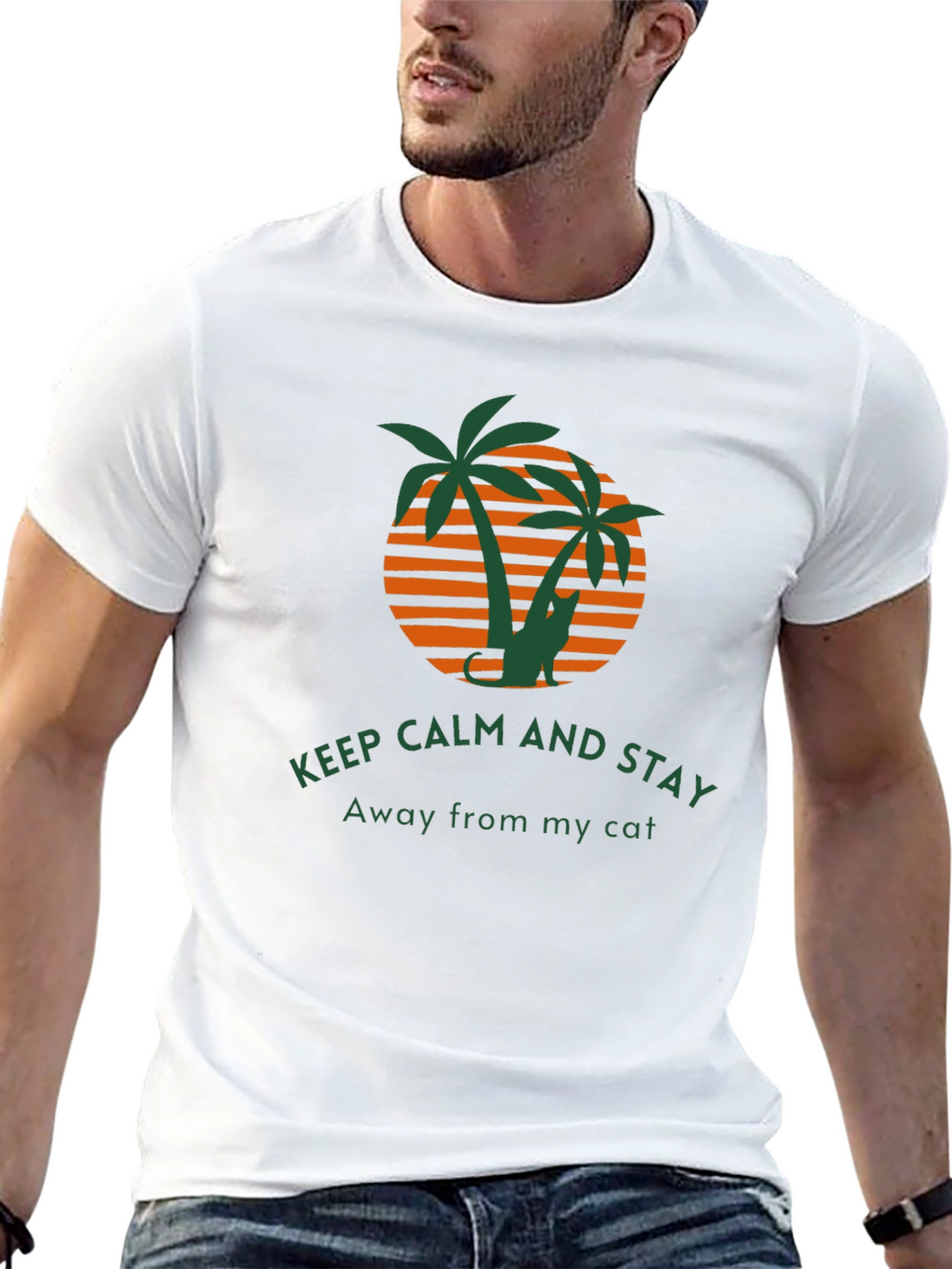 Keep Calm Away From My Cat Graphic Tee