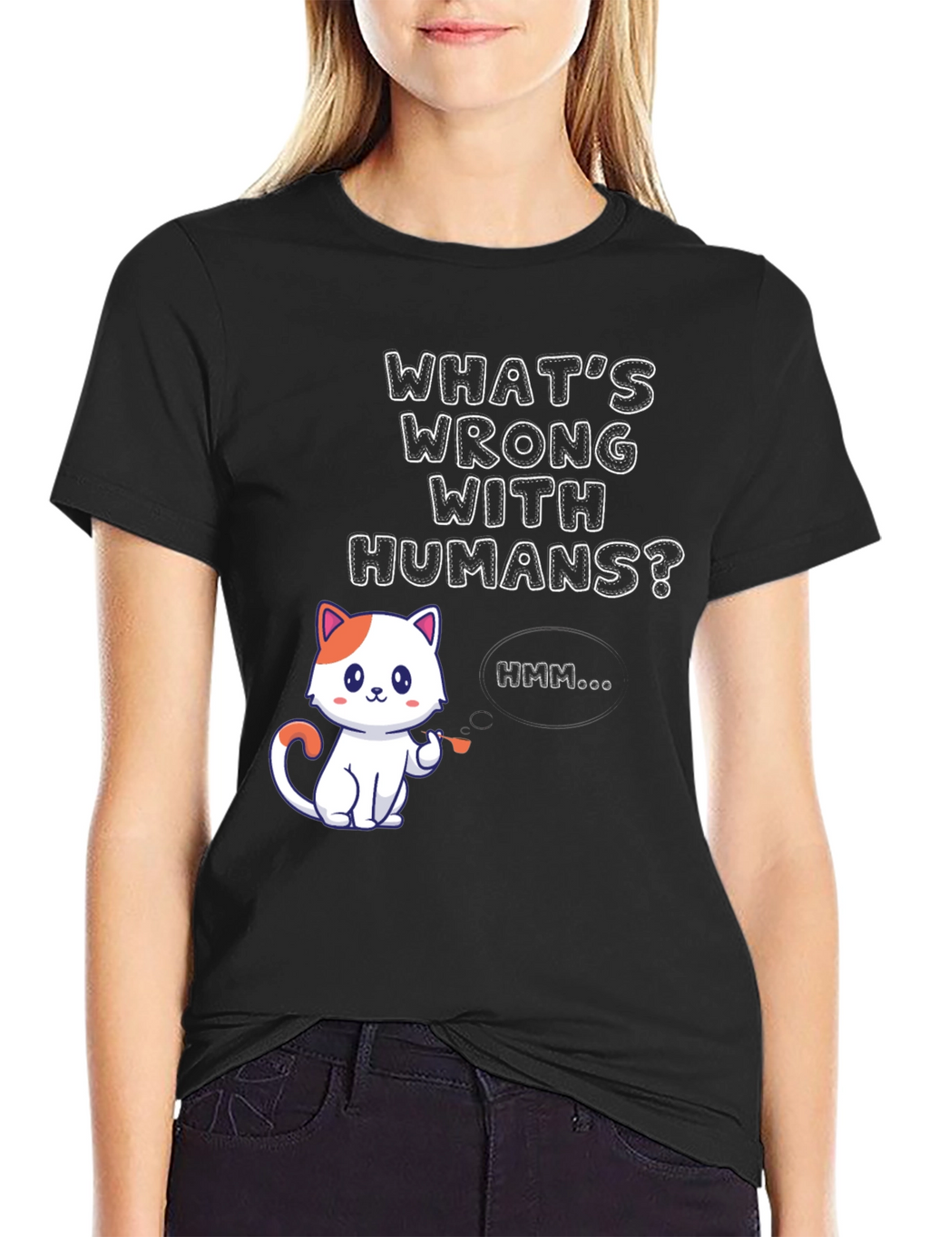 Funny Cat T-Shirt: Whats Wrong With Humans?