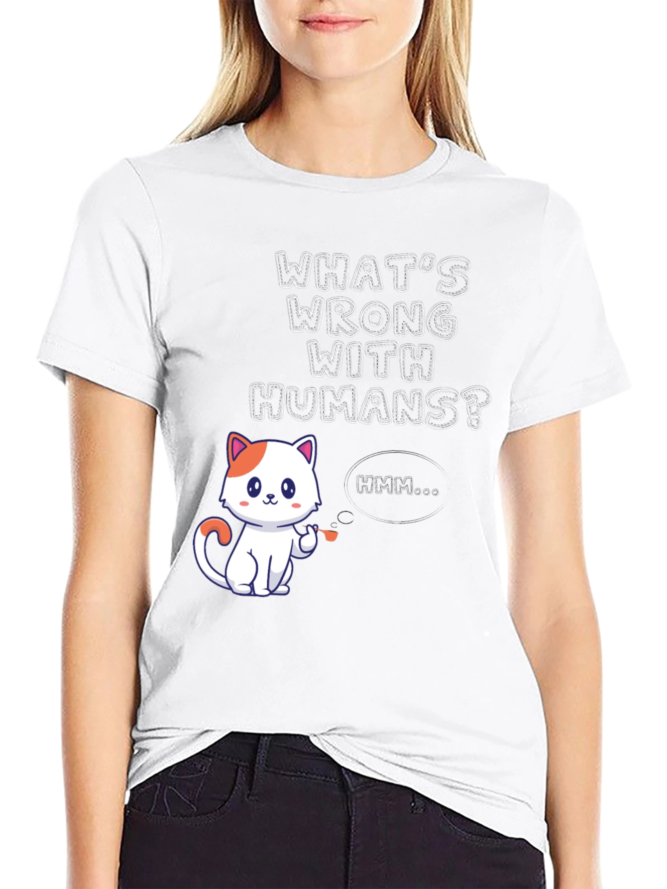 Funny Cat T-Shirt: Whats Wrong With Humans?