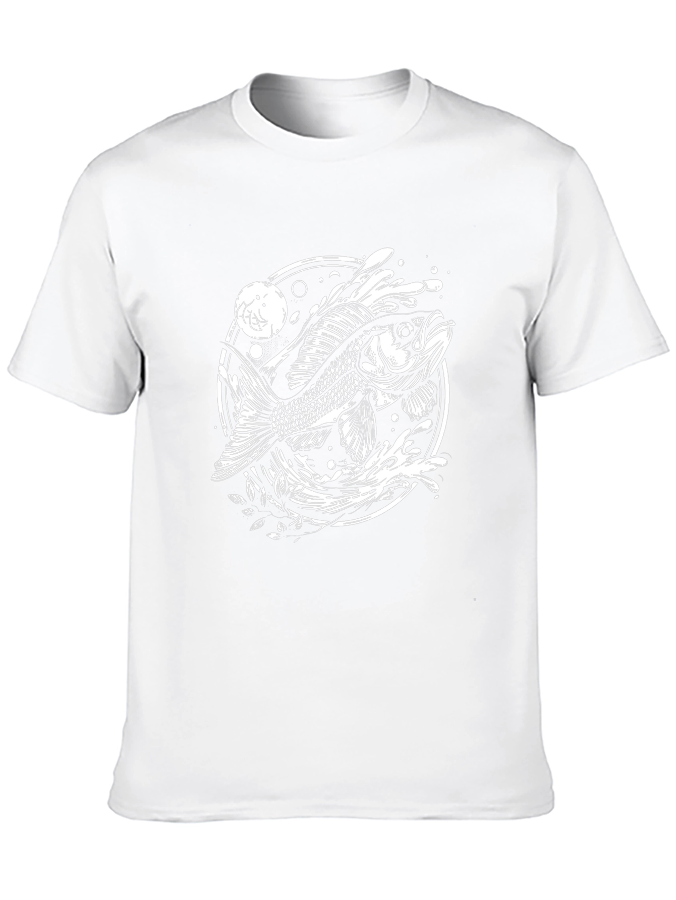 Black T-Shirt with Fish Graphic