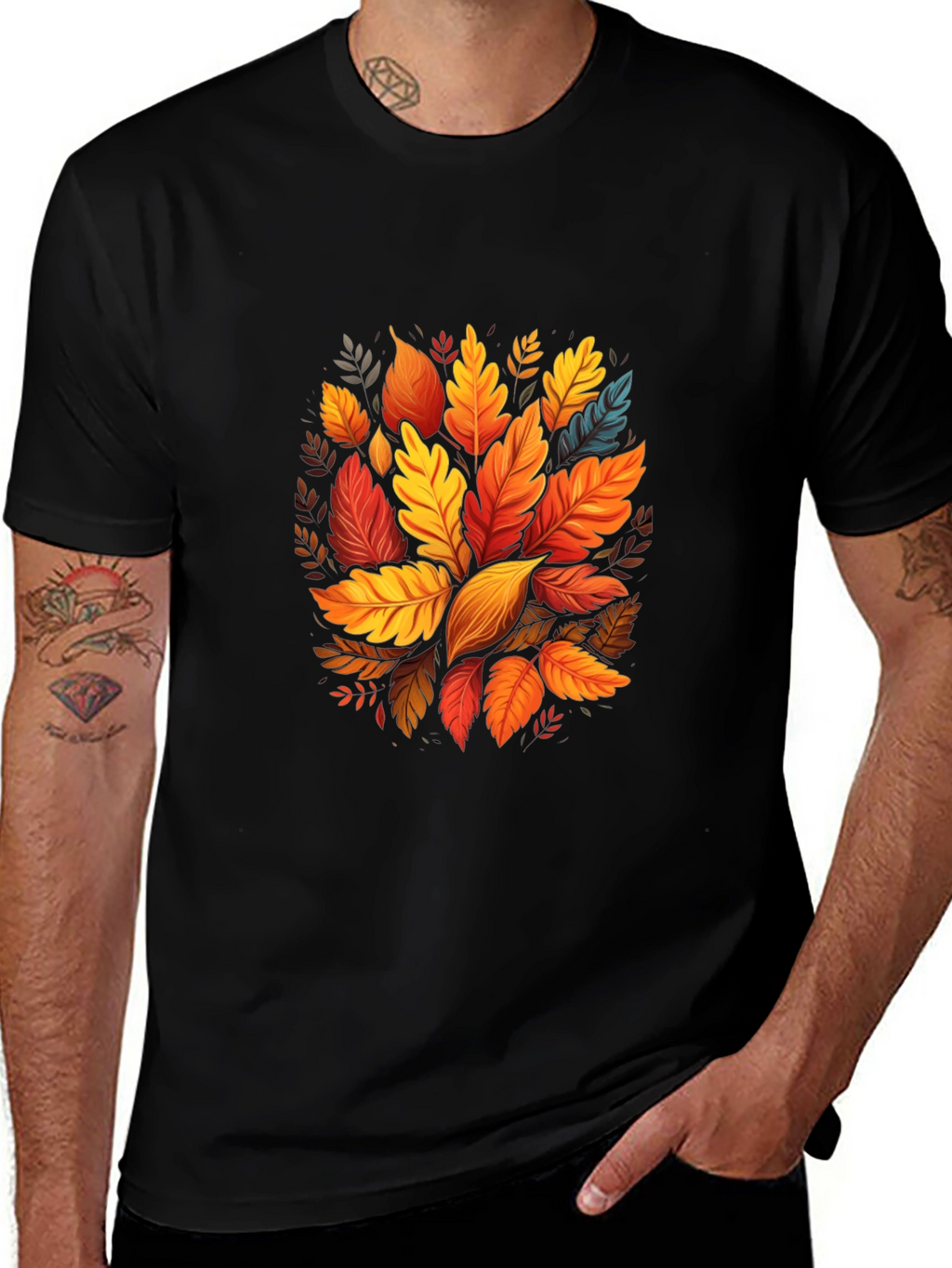 Autumn Leaves Graphic Tee - Stylish Fall Fashion