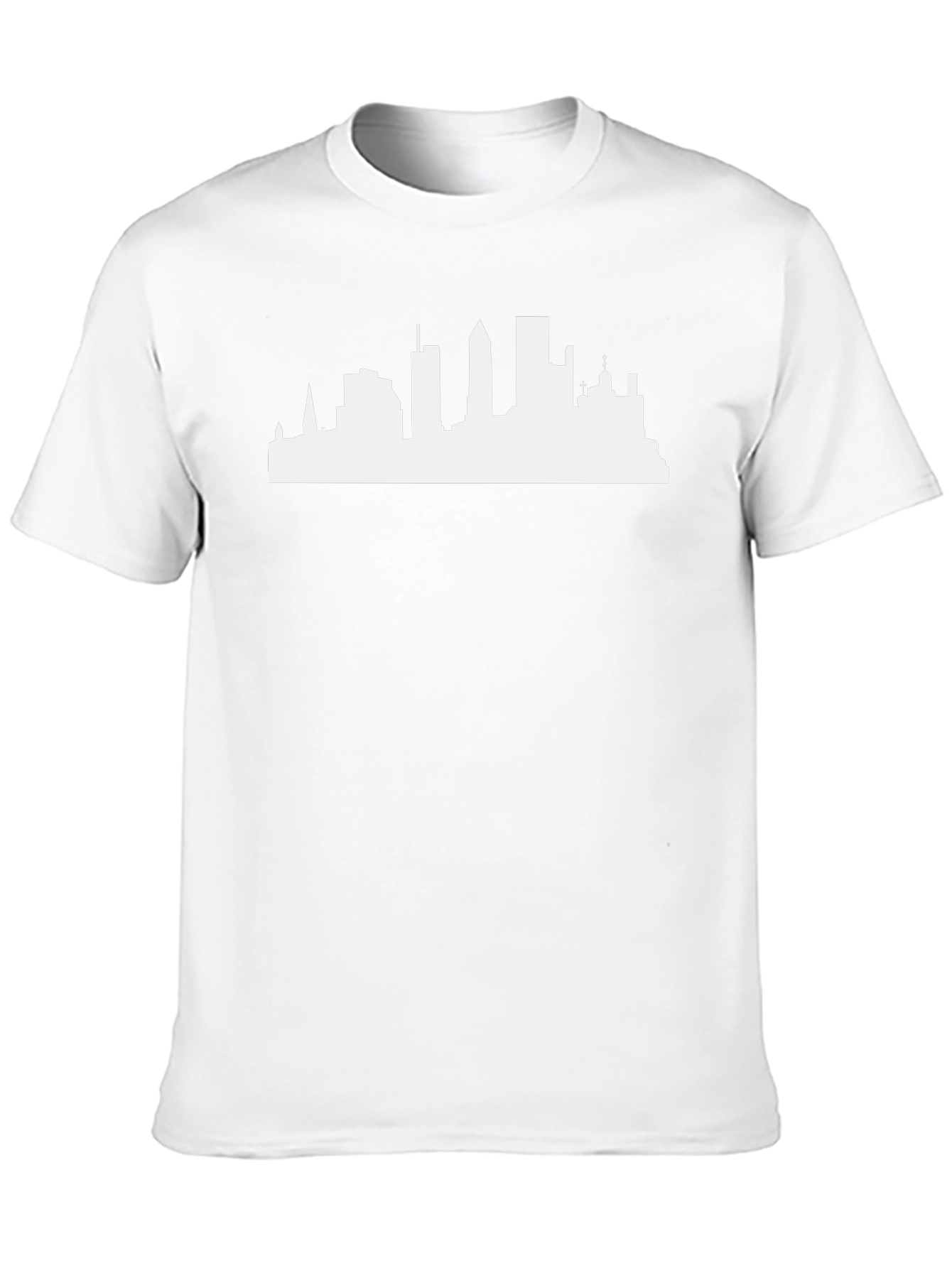 Cityscape Silhouette Tee - Classic Black Cotton T-Shirt