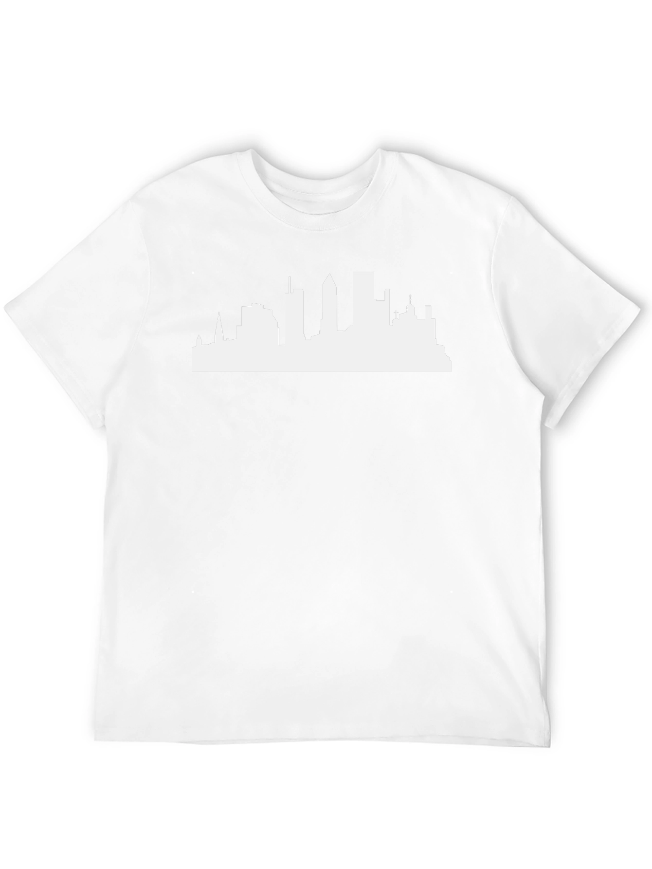 Cityscape Silhouette Tee - Classic Black Cotton T-Shirt