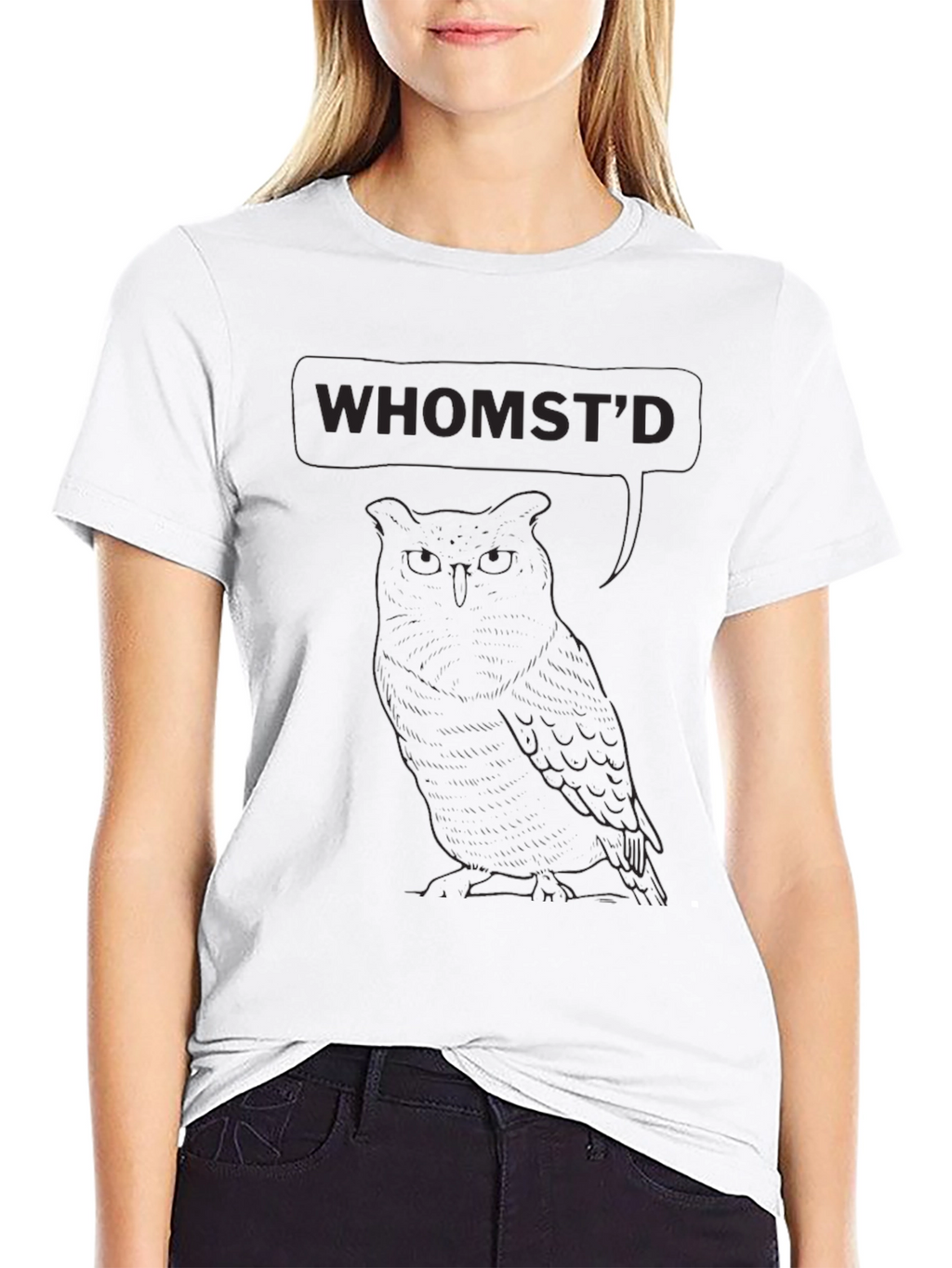 Whomstd Owl Graphic Tee - Black T-Shirt