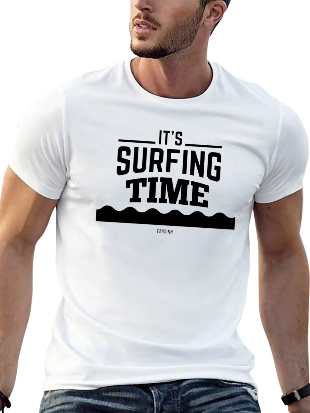 Its Surfing Time Black T-Shirt