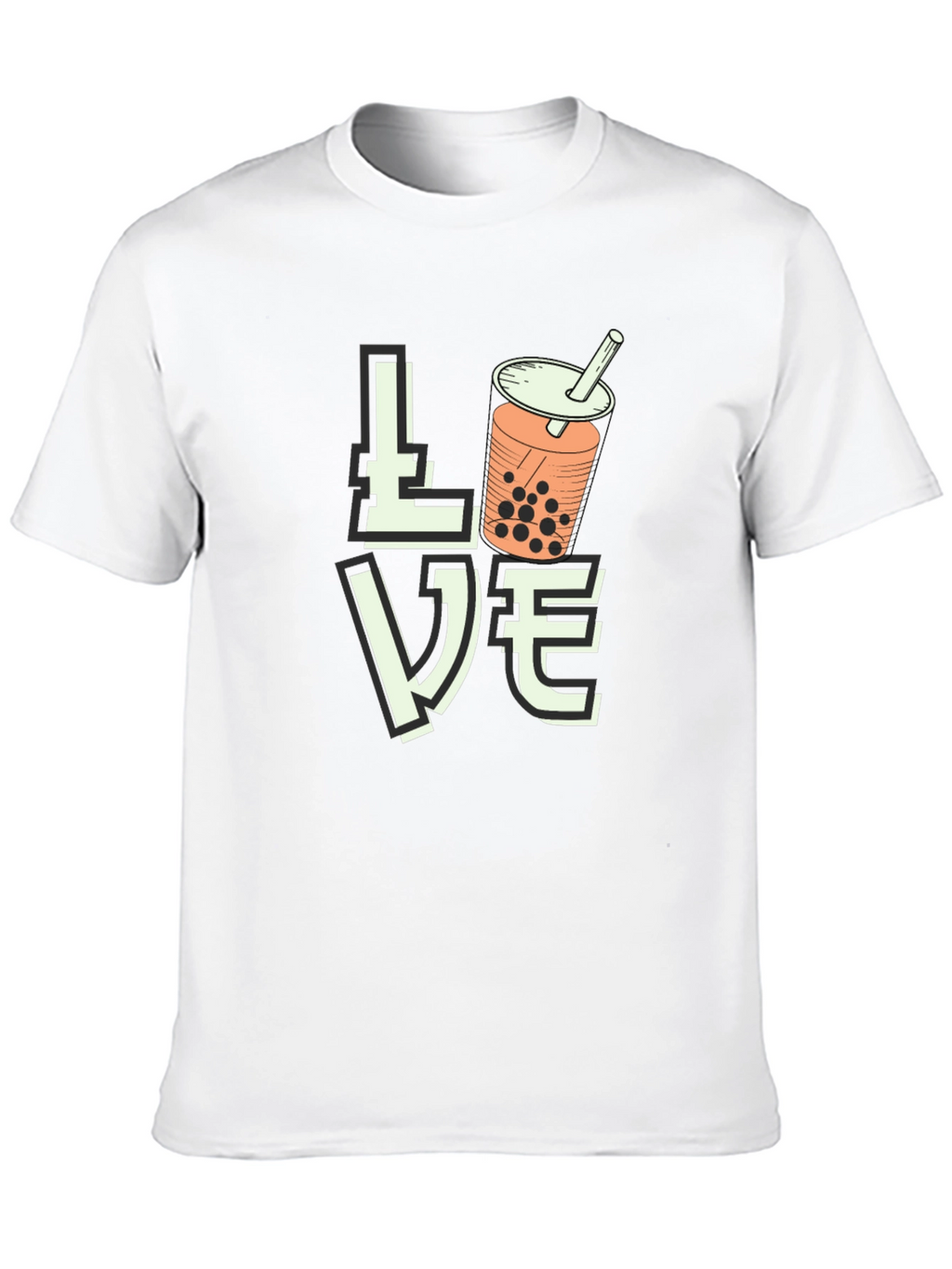 Love Bubble Tea Graphic T-Shirt - Black