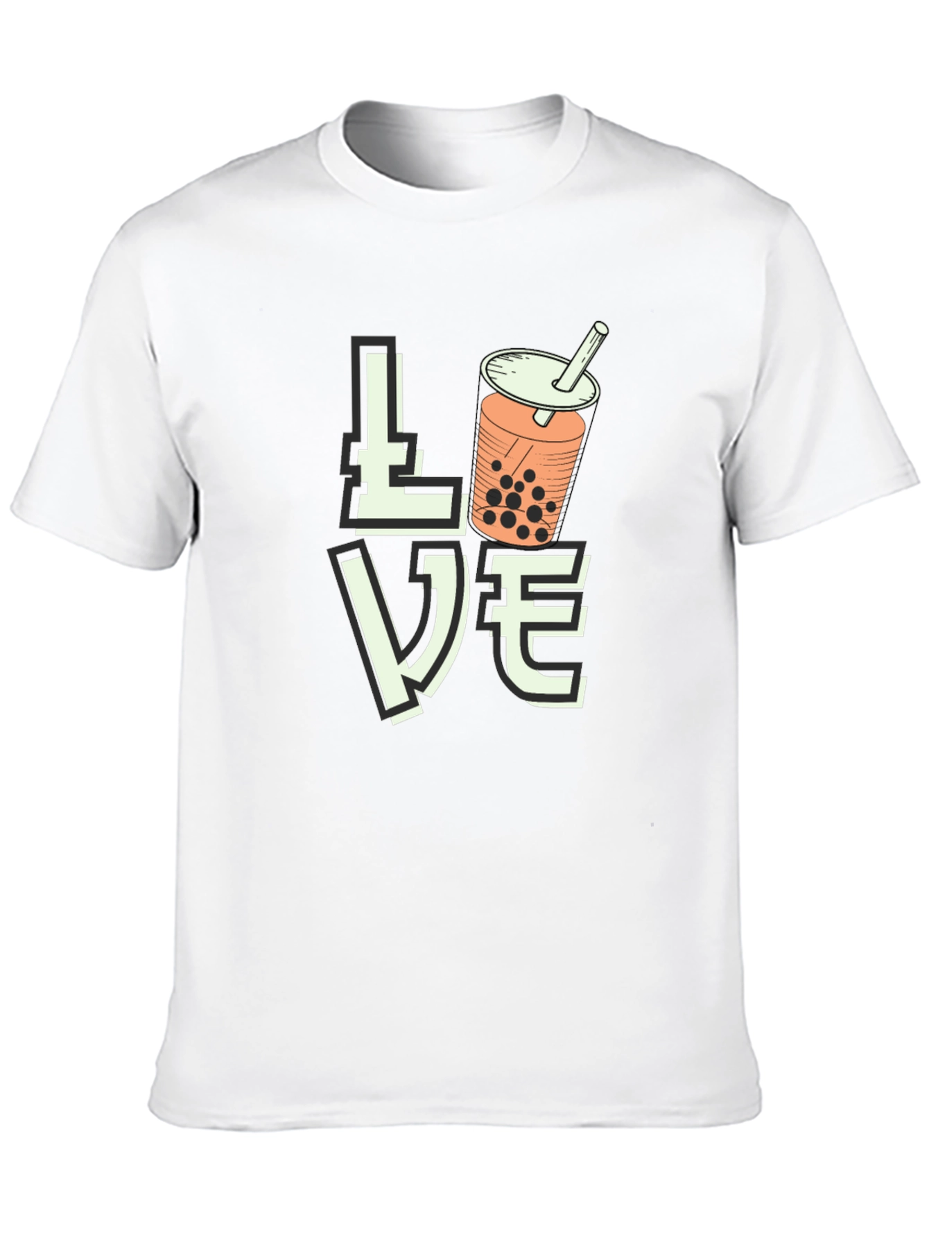 Love Bubble Tea Graphic T-Shirt - Black