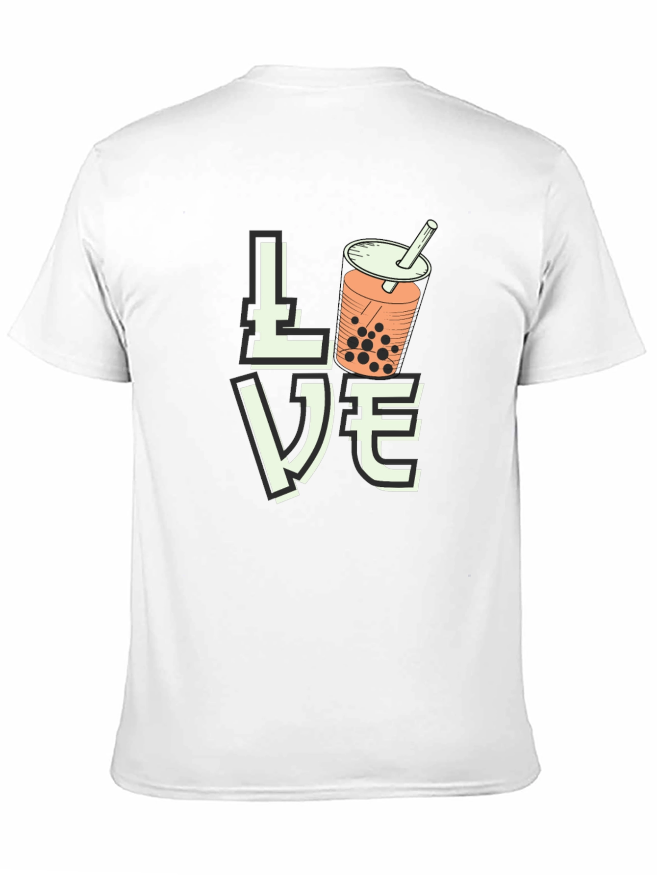 Love Bubble Tea Graphic T-Shirt - Black