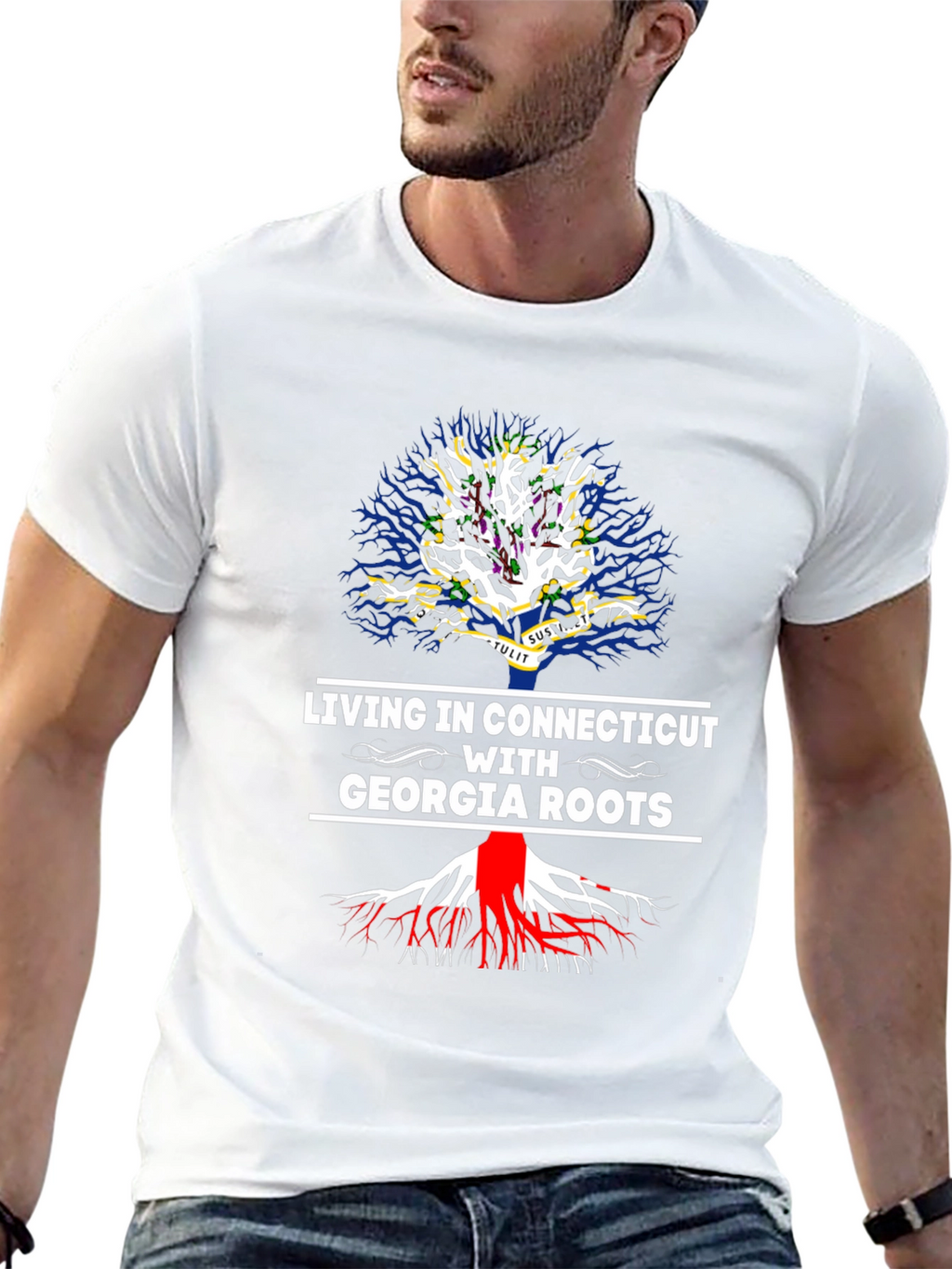 Living in Connecticut with Georgia Roots T-Shirt