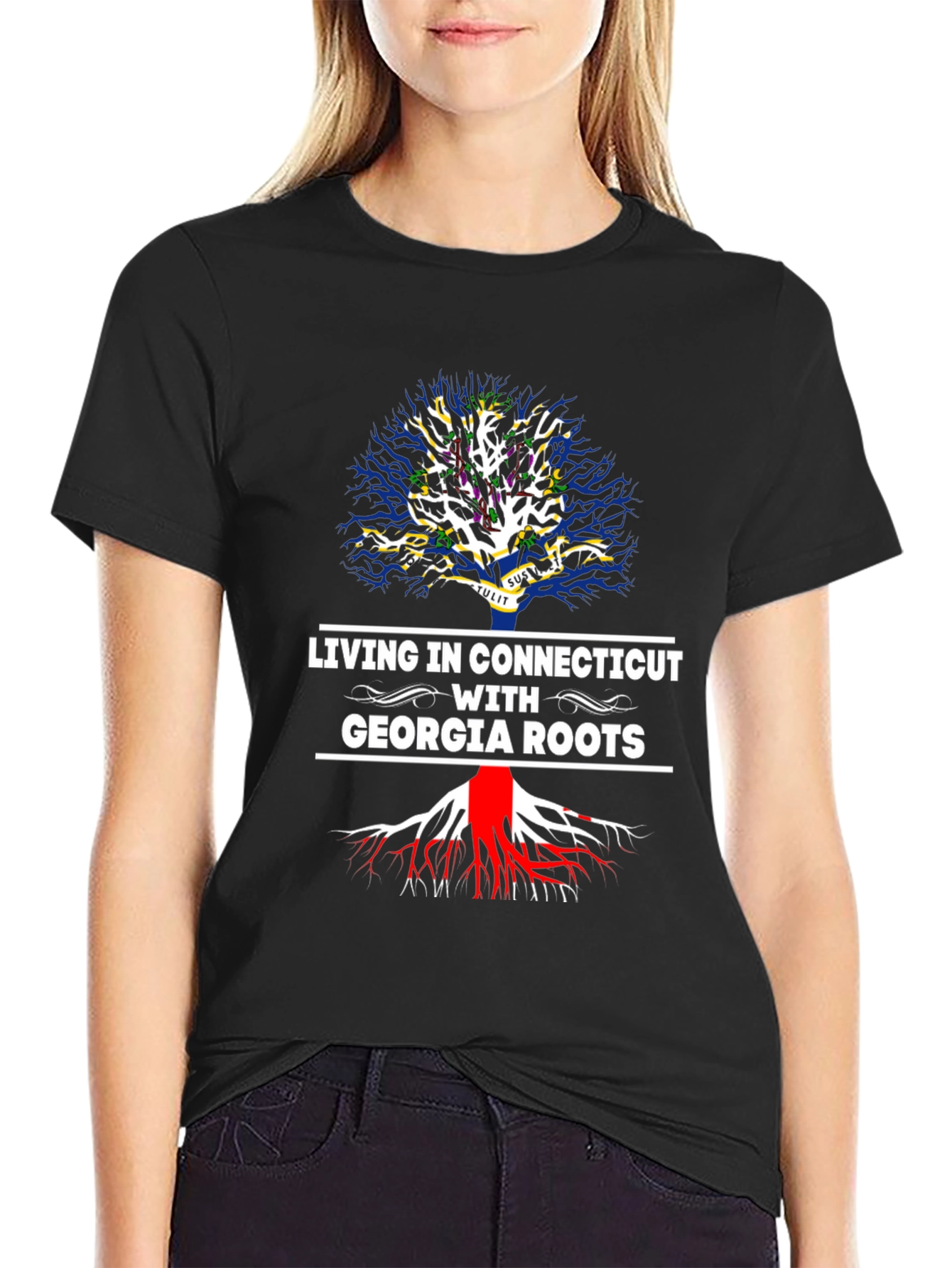 Living in Connecticut with Georgia Roots T-Shirt