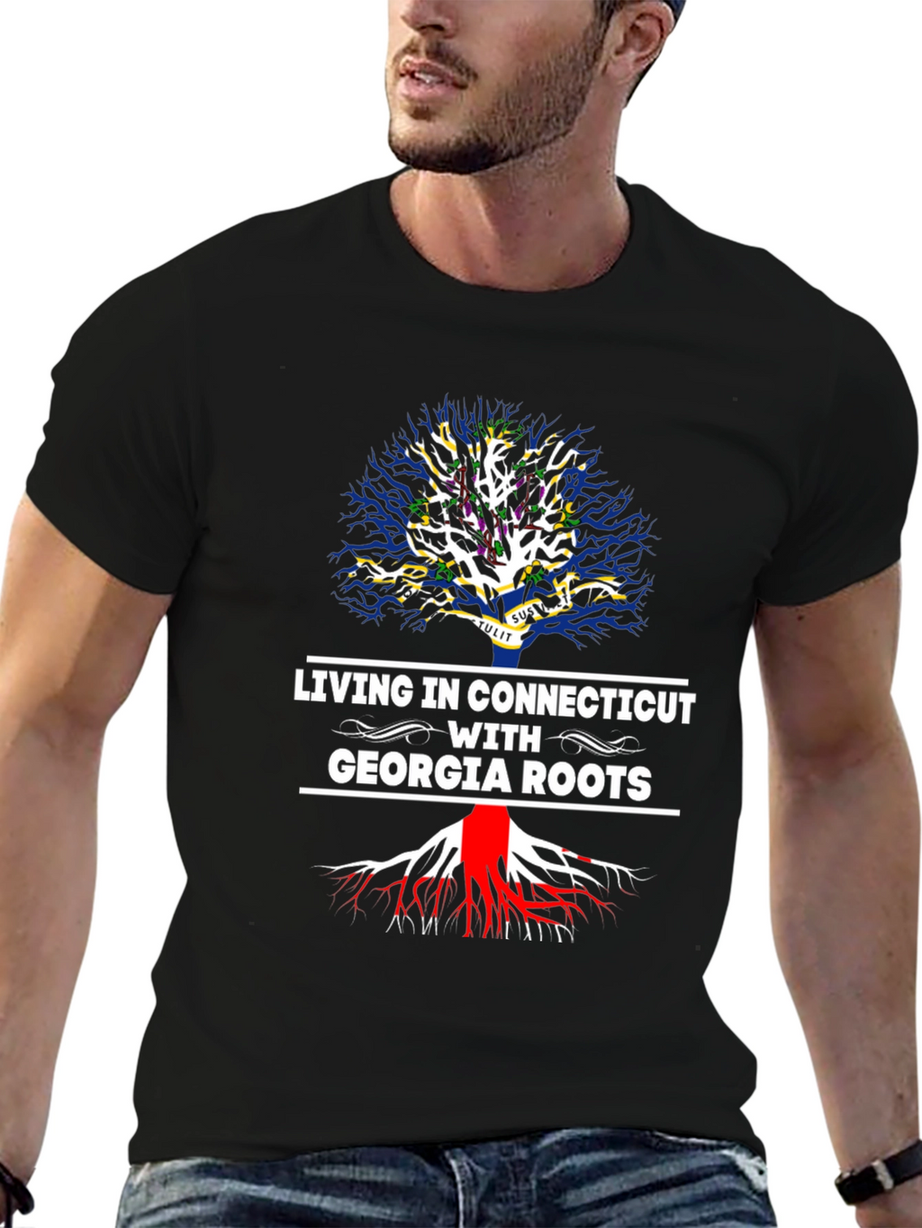 Living in Connecticut with Georgia Roots T-Shirt