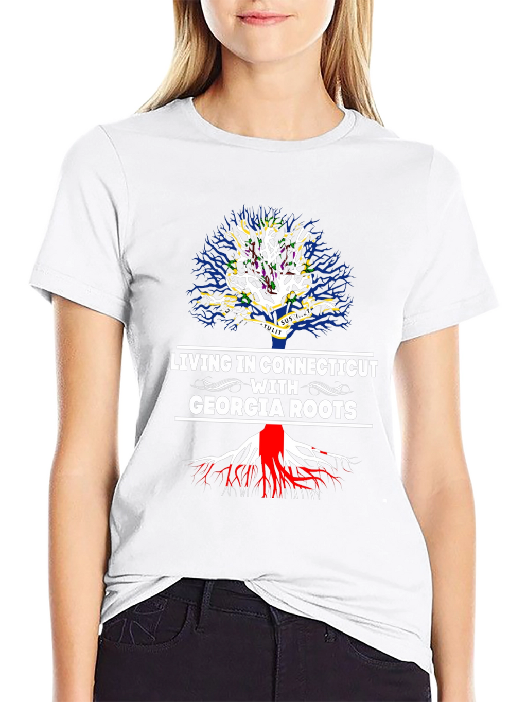 Living in Connecticut with Georgia Roots T-Shirt