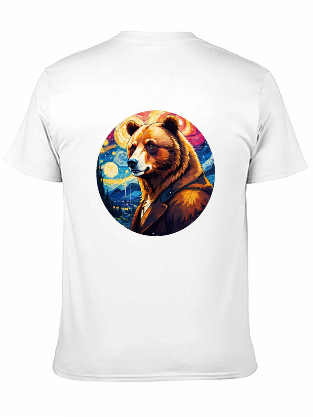 Bear Starry Night T-Shirt - Unique Art Design