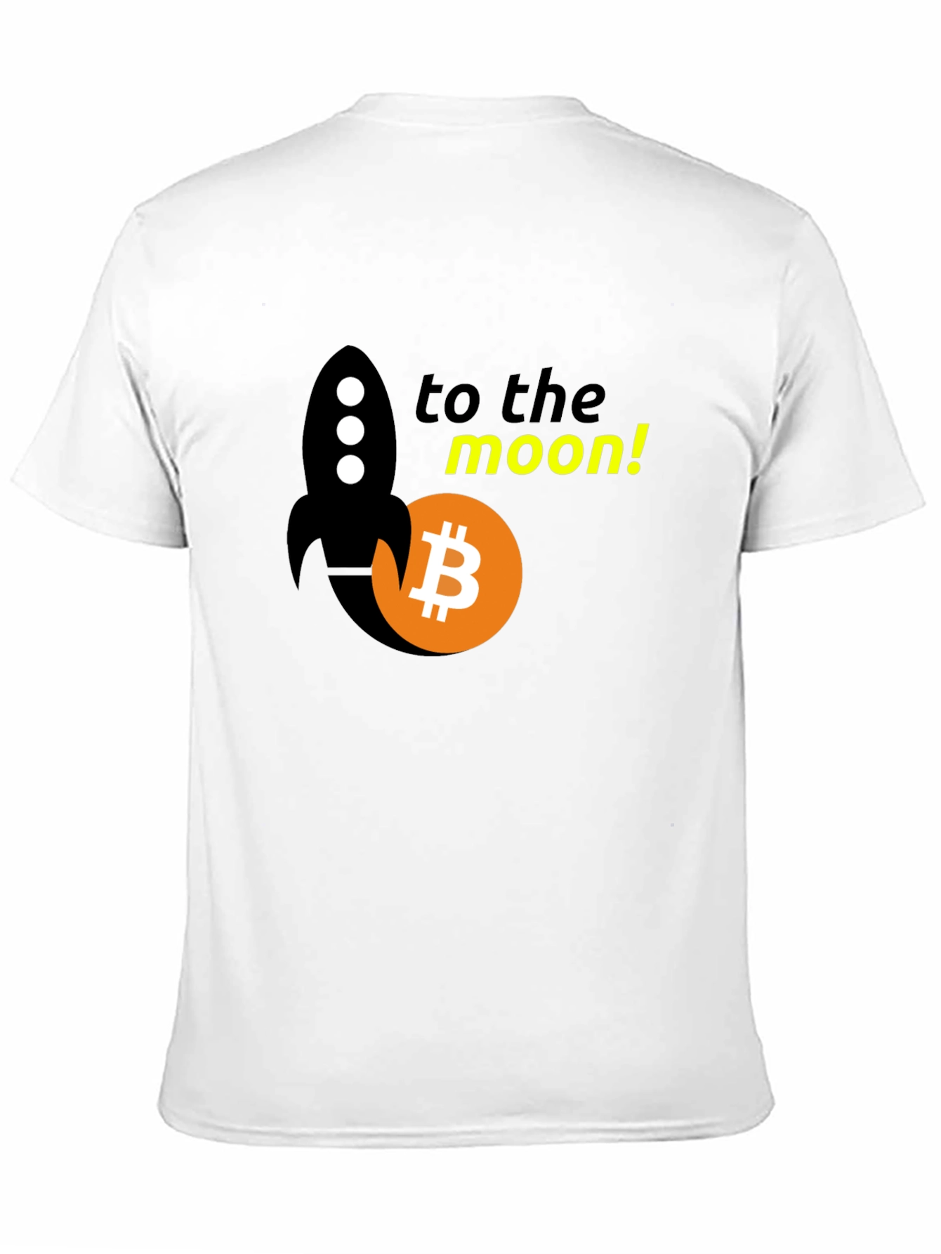 Bitcoin Rocket to the Moon Black T-Shirt