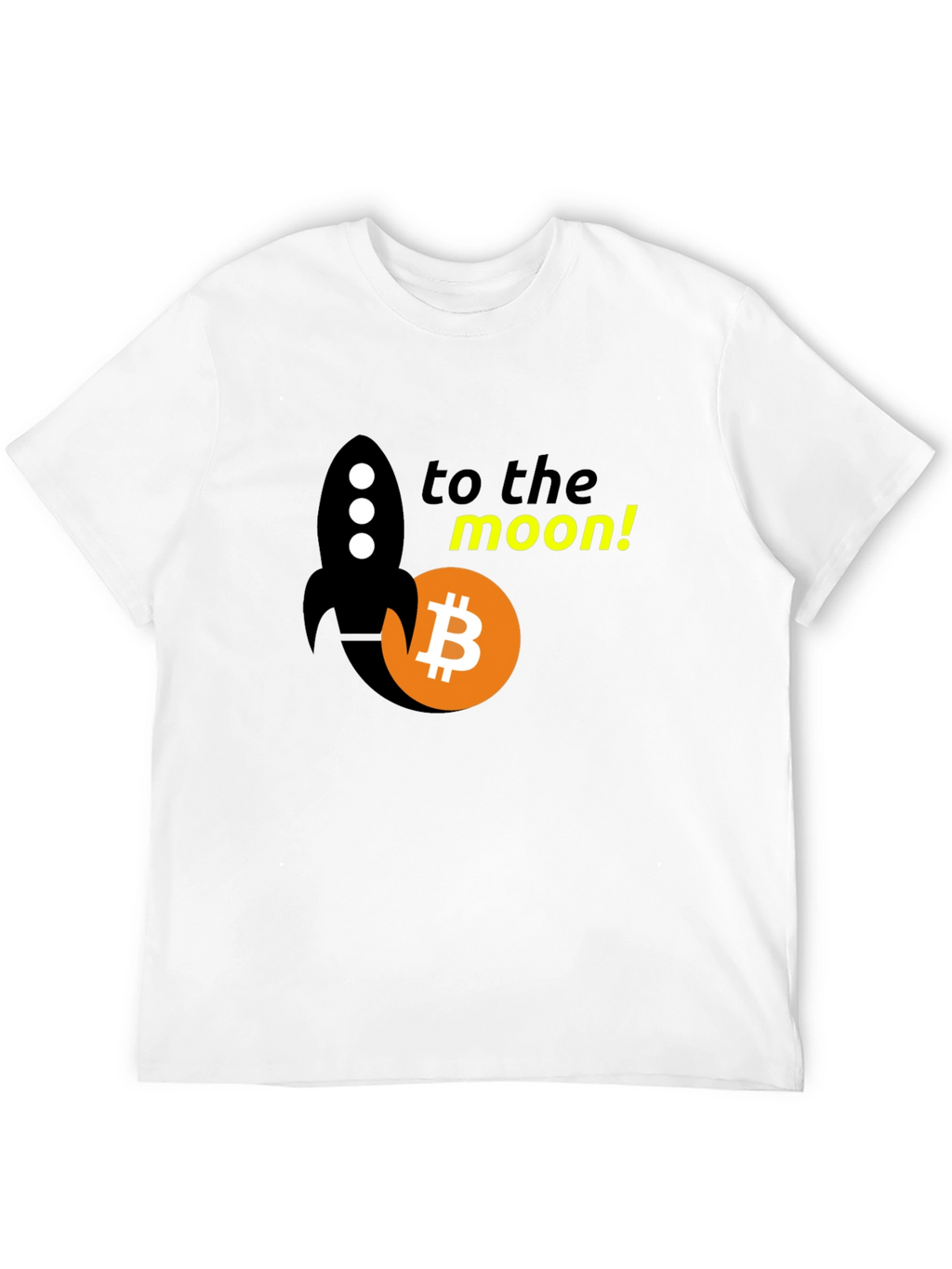 Bitcoin Rocket to the Moon Black T-Shirt
