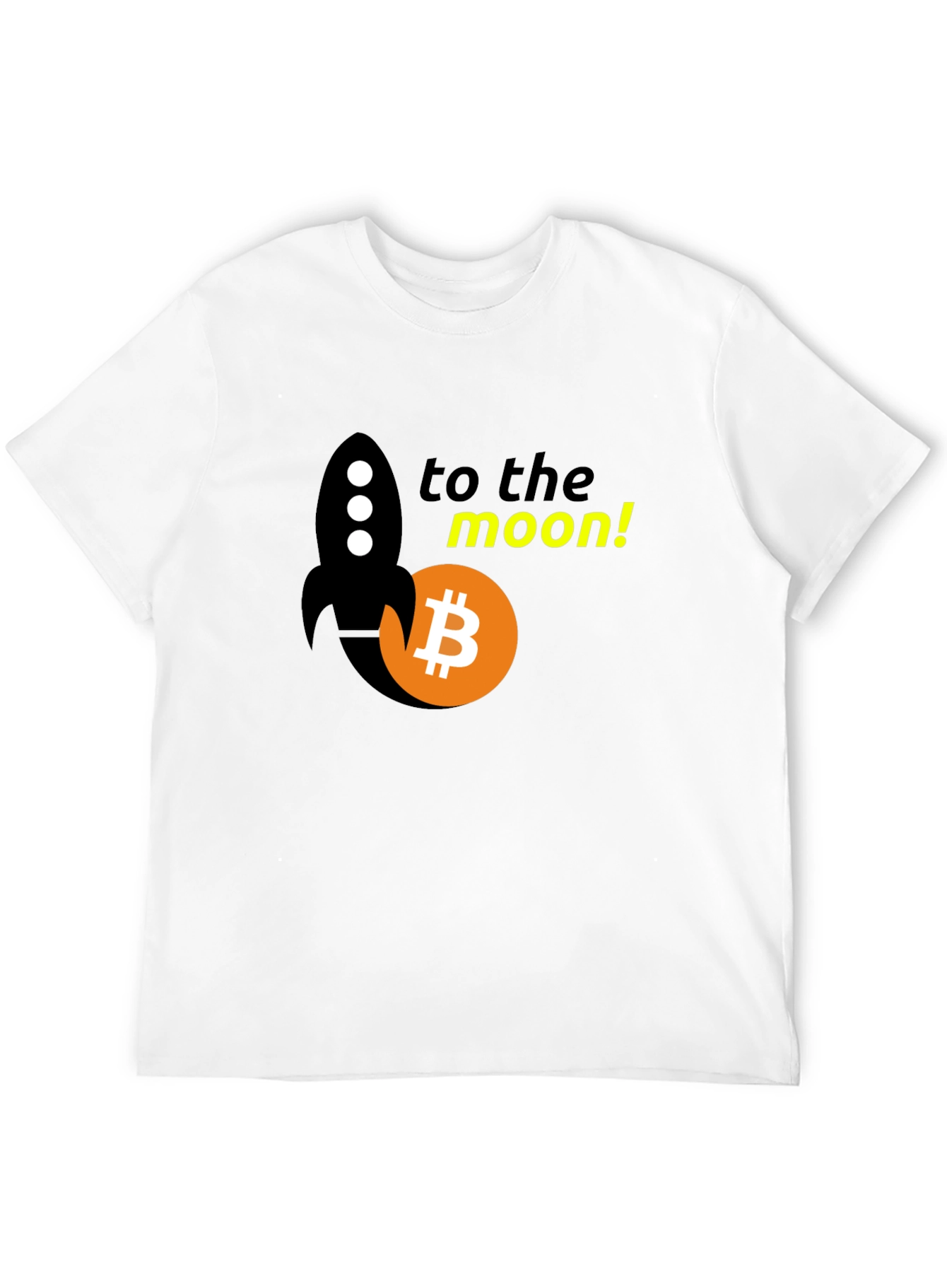 Bitcoin Rocket to the Moon Black T-Shirt