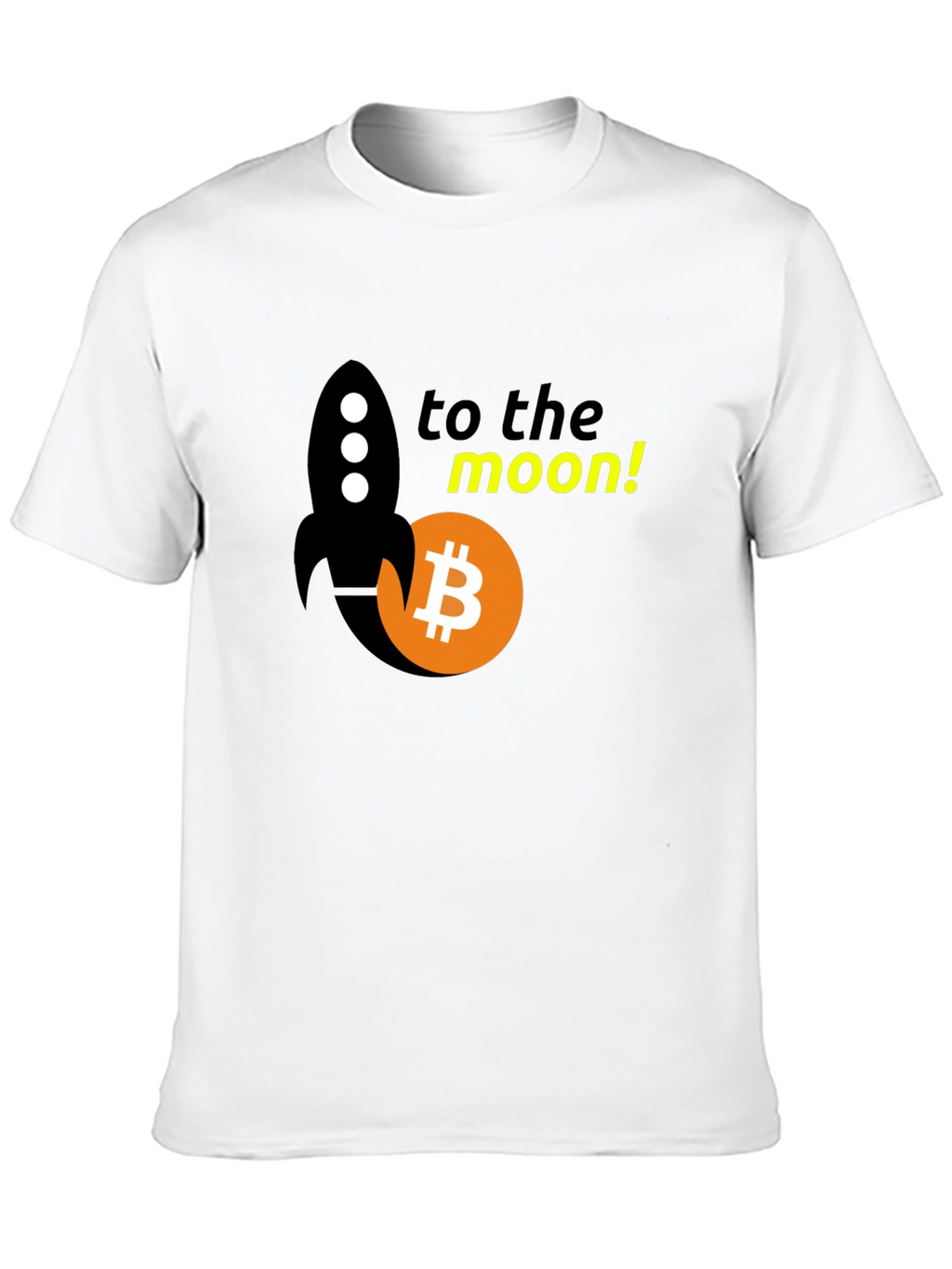 Bitcoin Rocket to the Moon Black T-Shirt