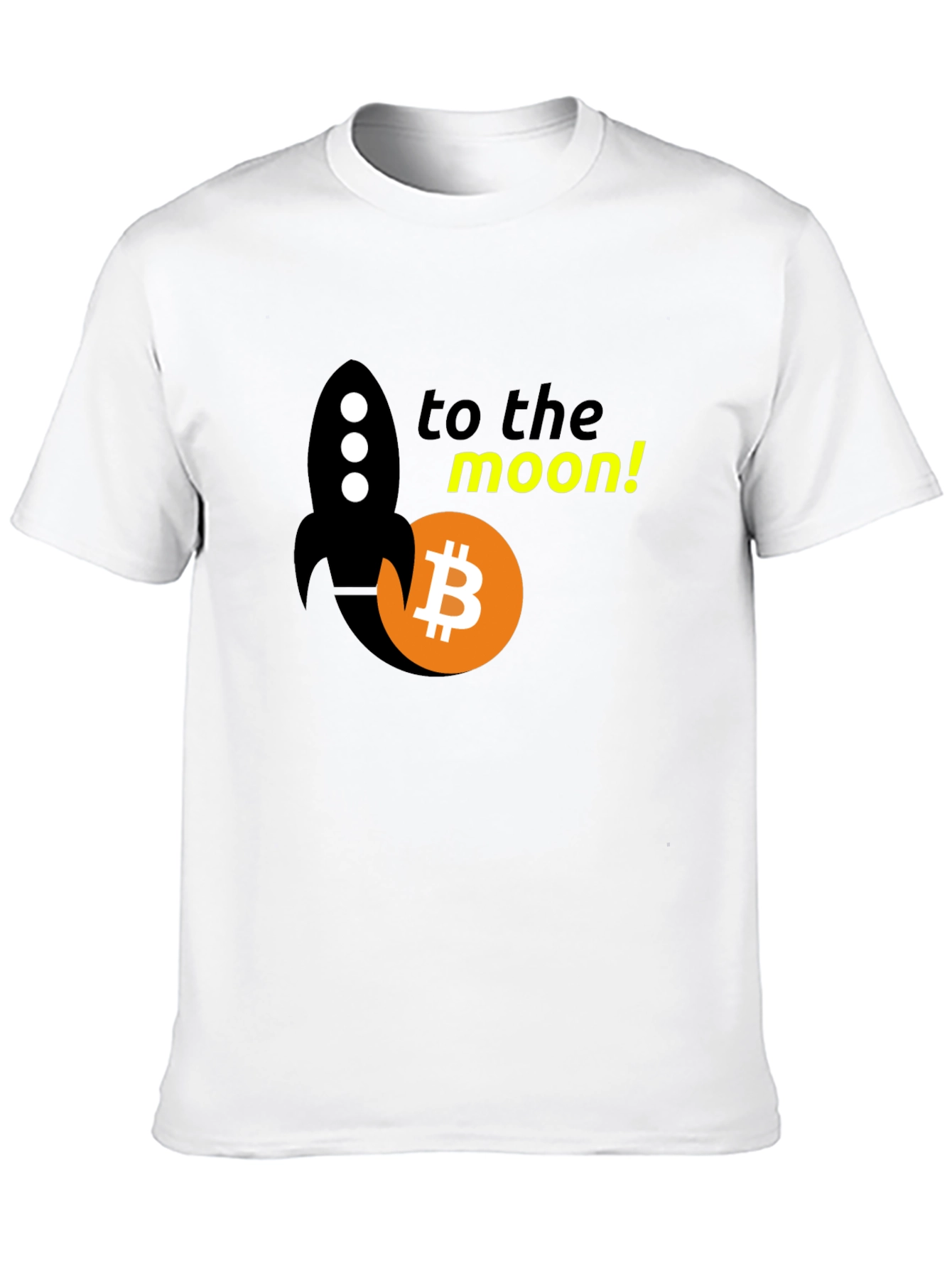 Bitcoin Rocket to the Moon Black T-Shirt