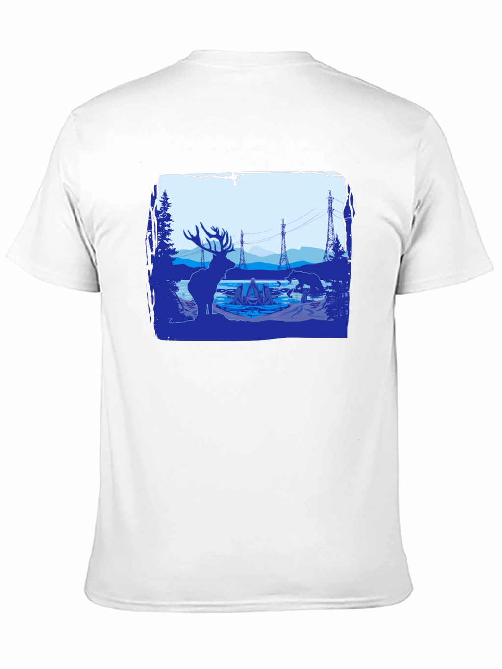 Wildlife Silhouette Graphic Tee - Black