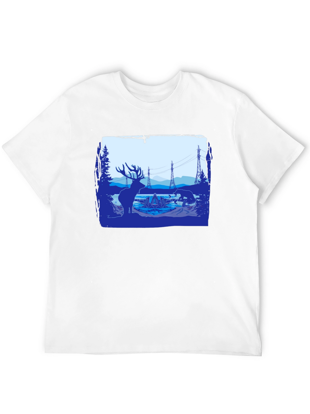Wildlife Silhouette Graphic Tee - Black