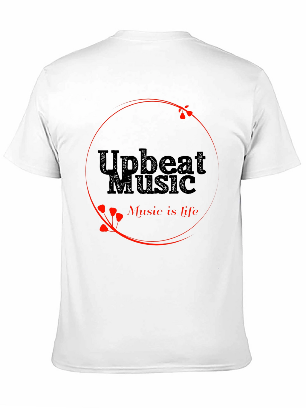 Upbeat Music T-Shirt - Black Crew Neck Tee