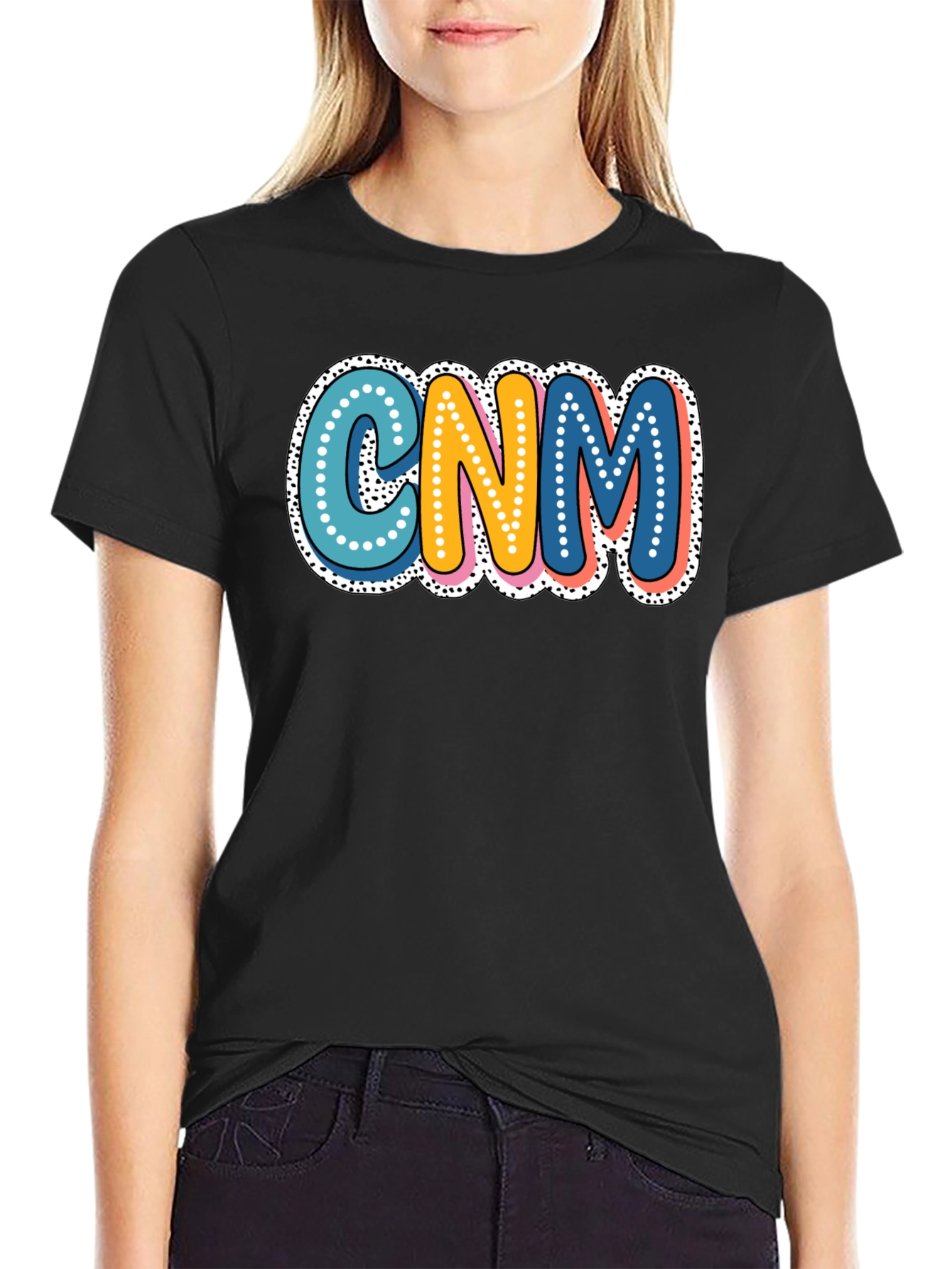 CNM Colorful Bubble Letter Tee