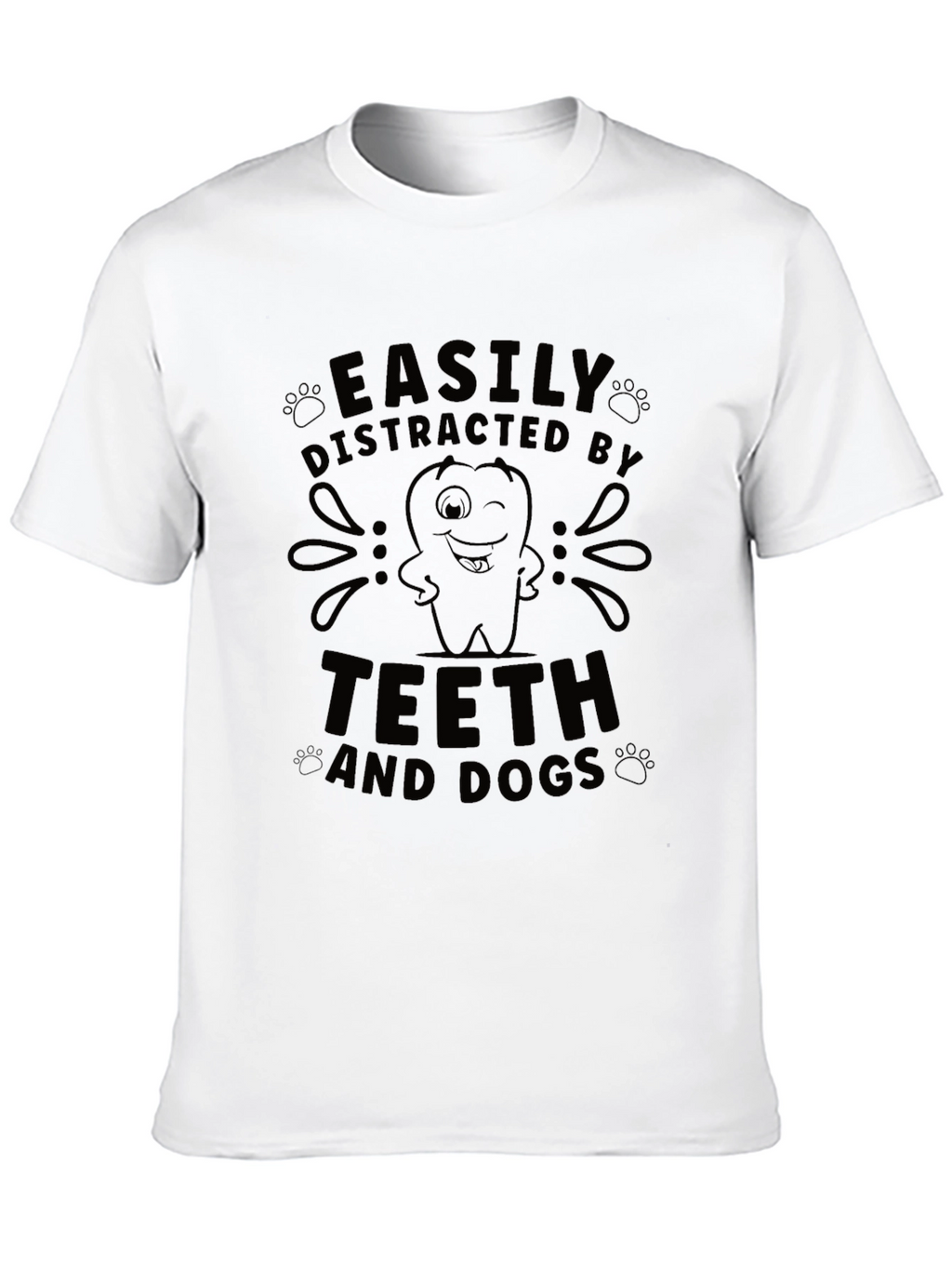 Easily Distracted By Teeth & Dogs Graphic T-Shirt