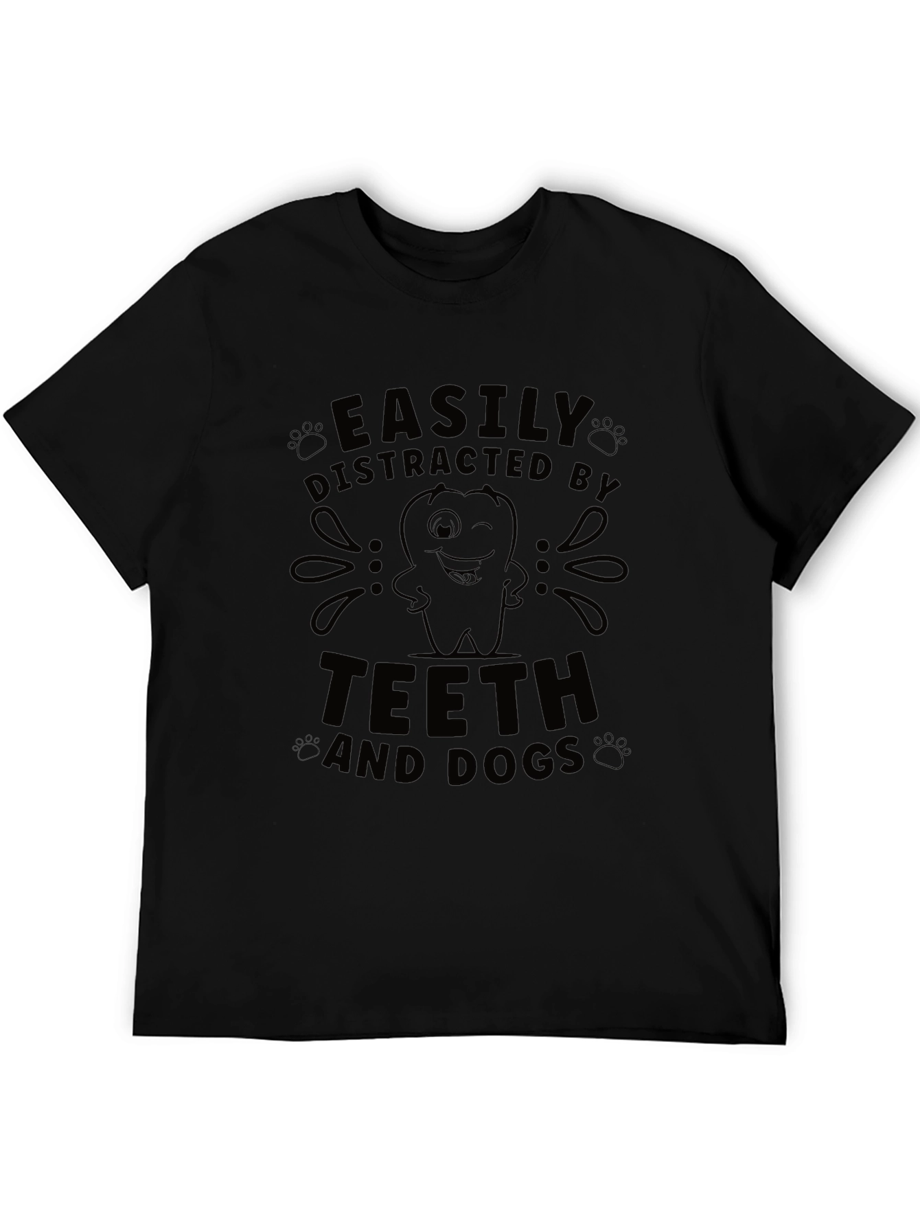 Easily Distracted By Teeth & Dogs Graphic T-Shirt