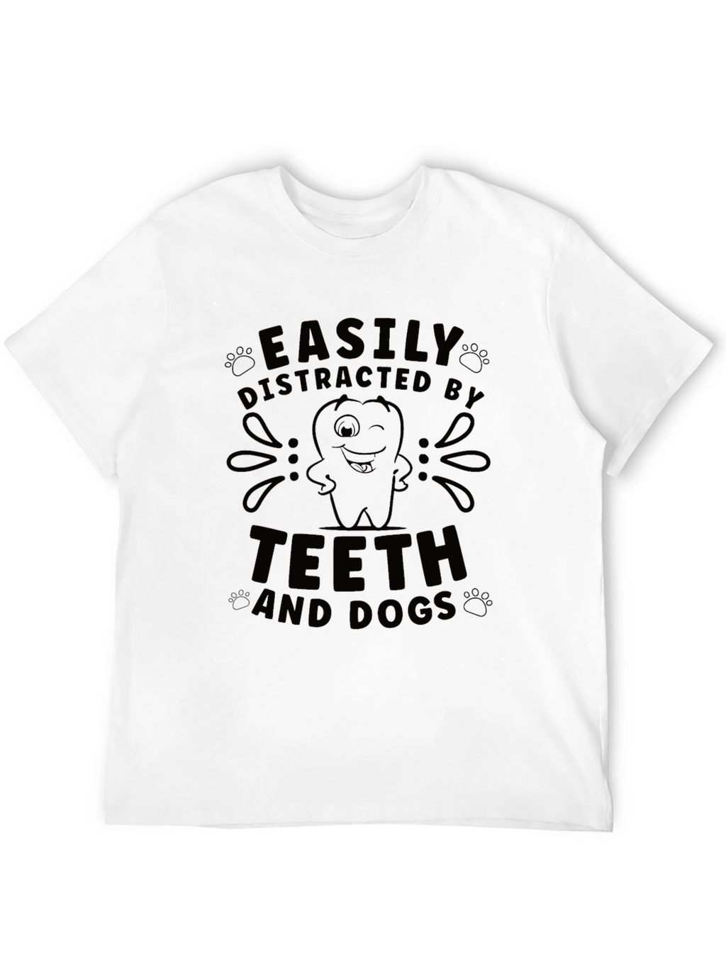Easily Distracted By Teeth & Dogs Graphic T-Shirt