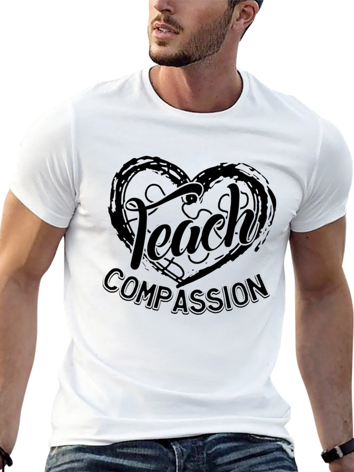 Teach Compassion Graphic Tee - Unisex Black T-Shirt