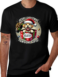 Merry Christmas Pawsome Gifts Dog T-Shirt