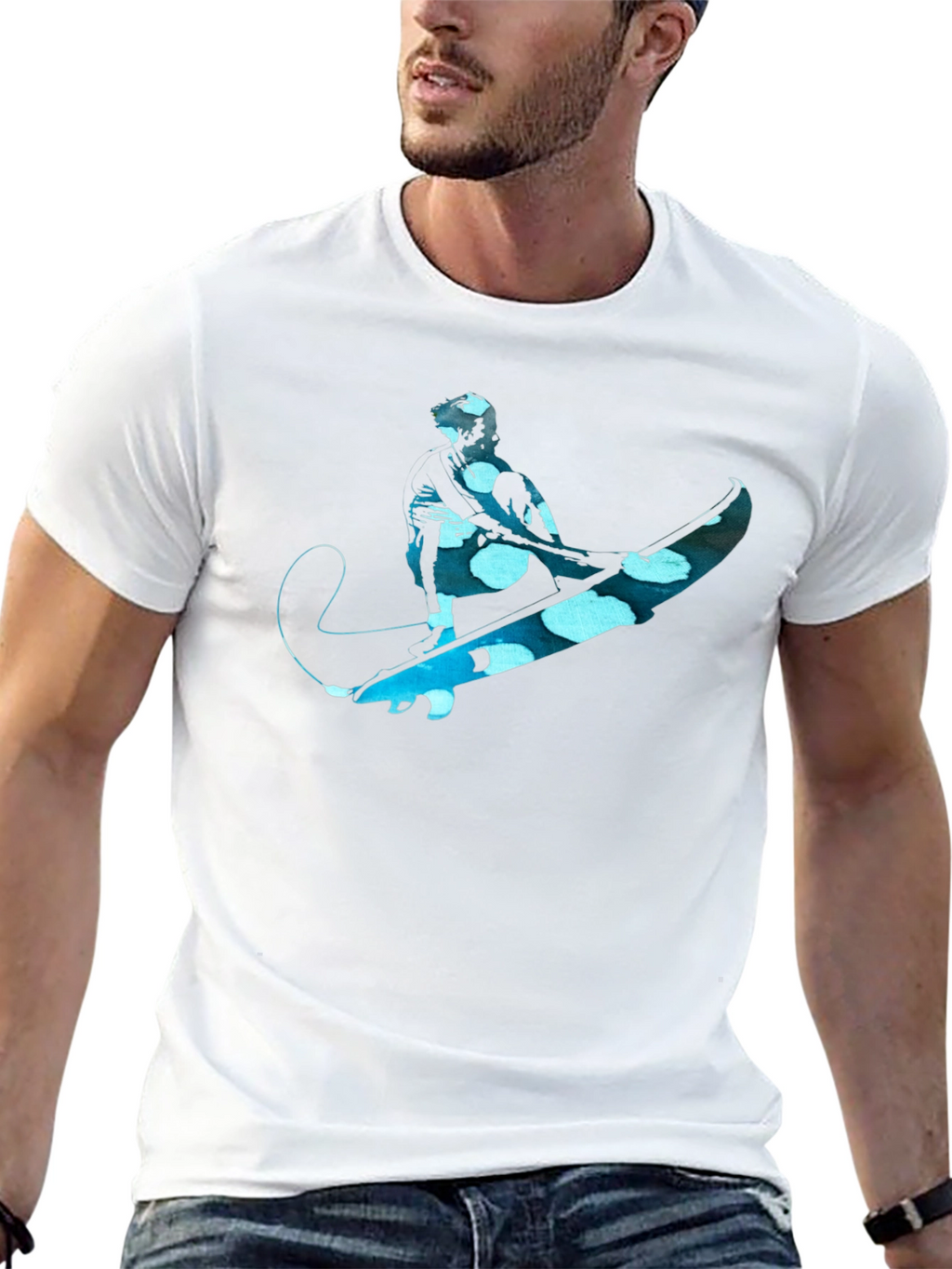 Surfer Graphic Tee - Black Cotton Comfort