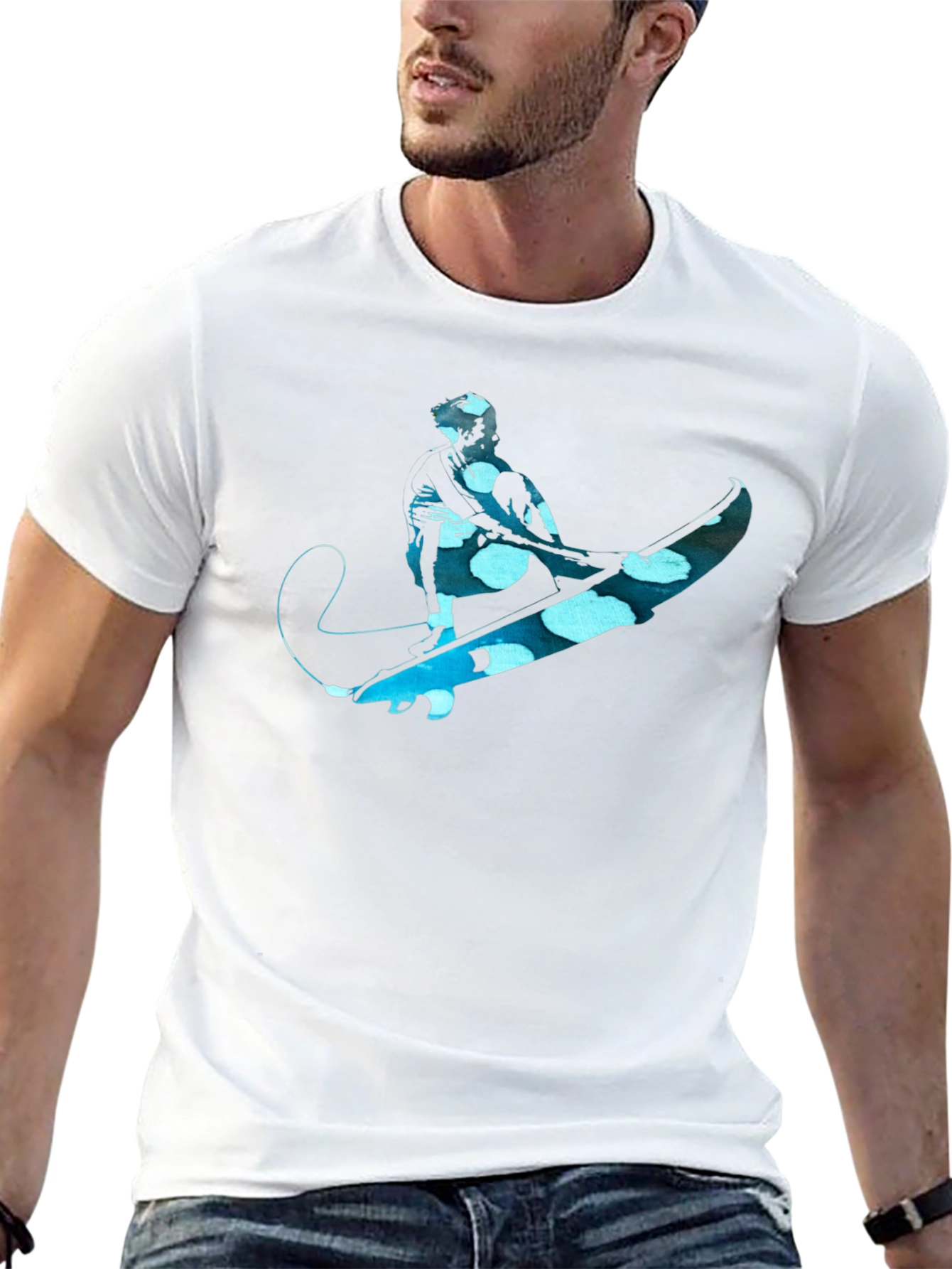 Surfer Graphic Tee - Black Cotton Comfort