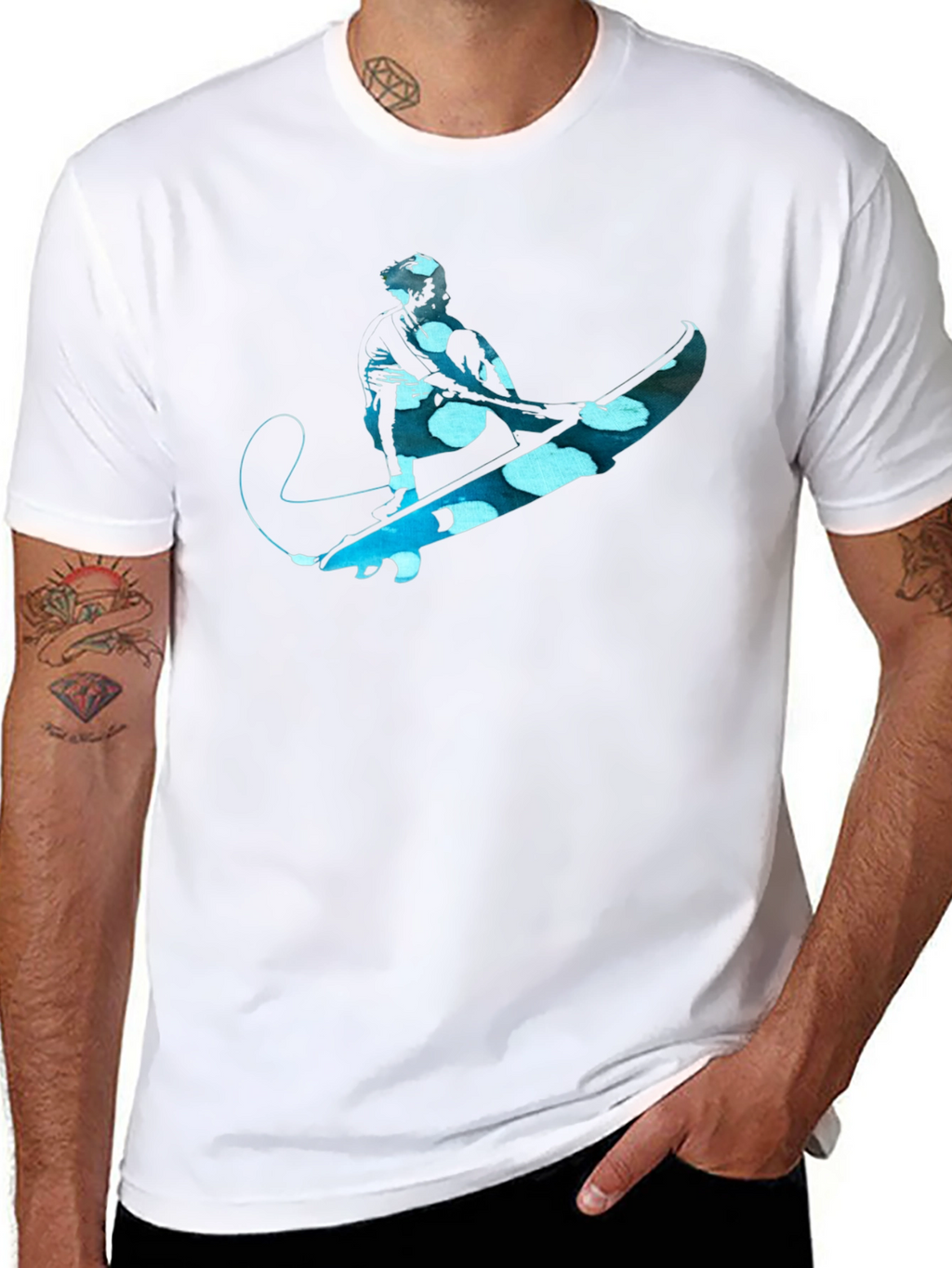 Surfer Graphic Tee - Black Cotton Comfort