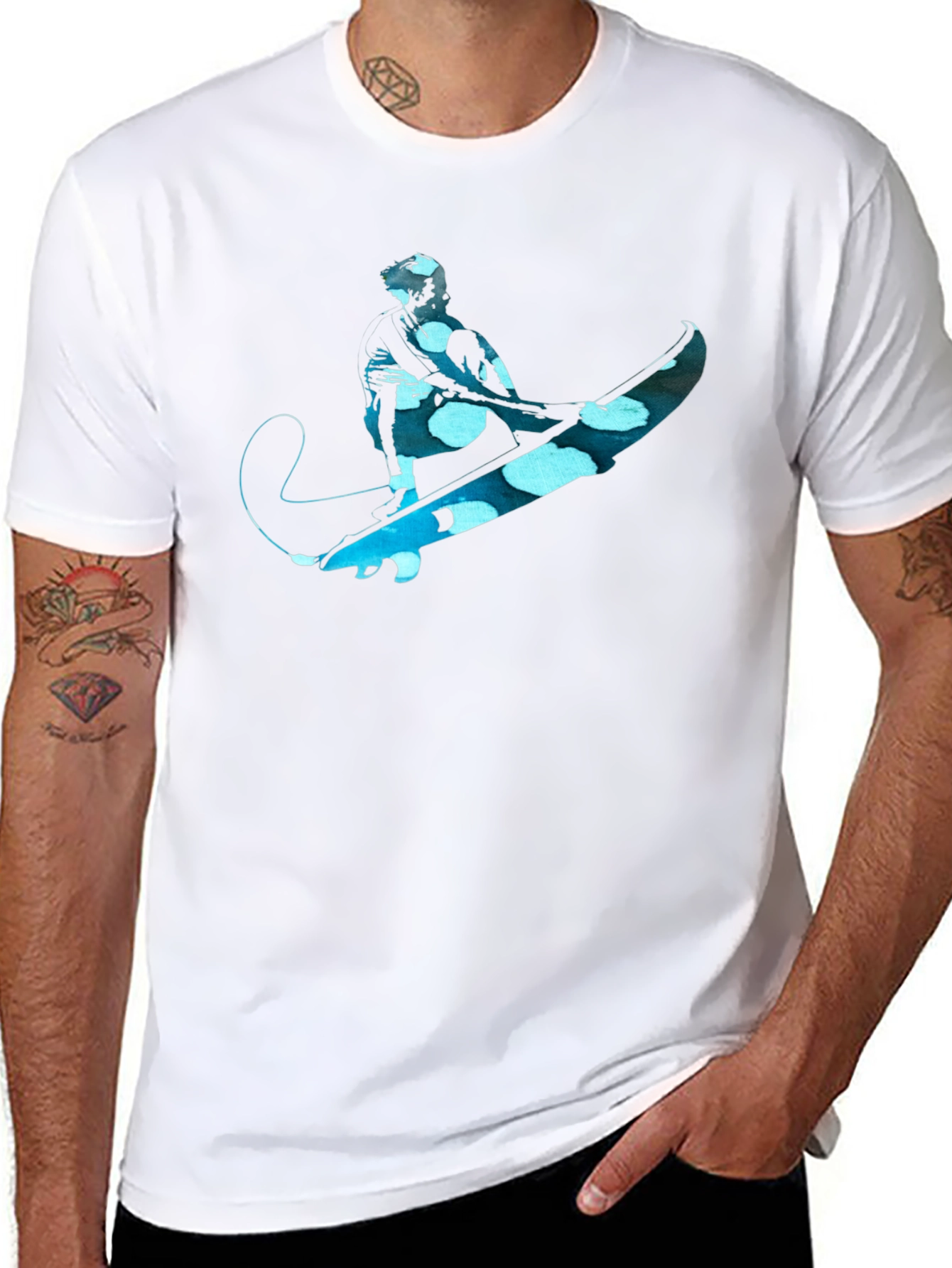 Surfer Graphic Tee - Black Cotton Comfort