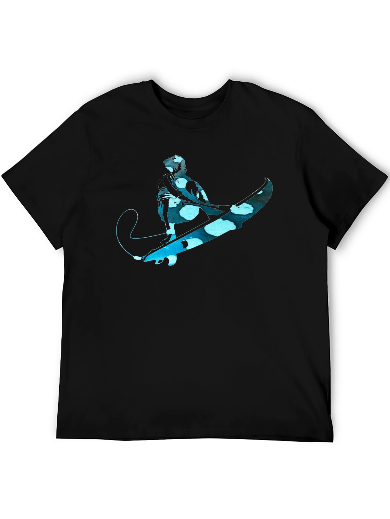 Surfer Graphic Tee - Black Cotton Comfort