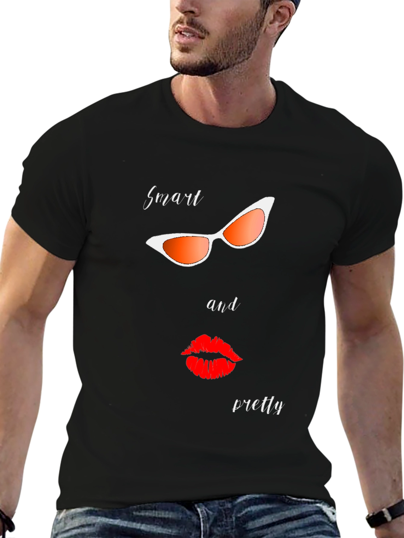 Smart & Pretty Graphic Tee - Stylish Black T-Shirt