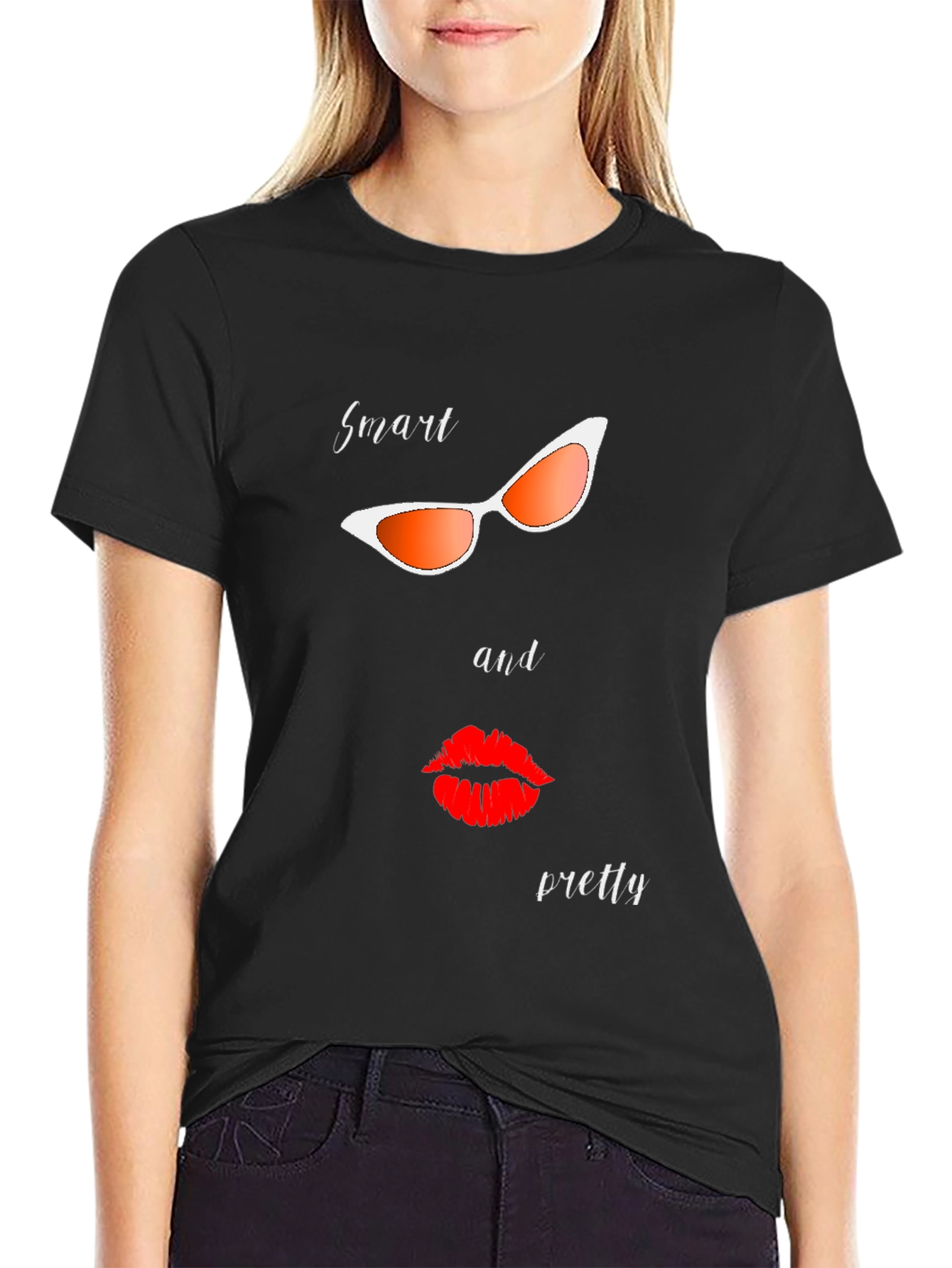 Smart & Pretty Graphic Tee - Stylish Black T-Shirt