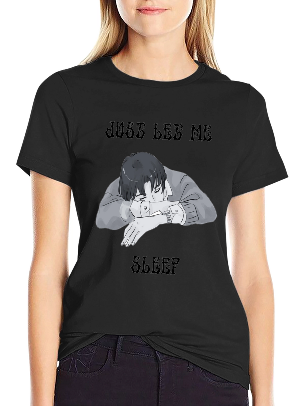Just Let Me Sleep Black T-Shirt