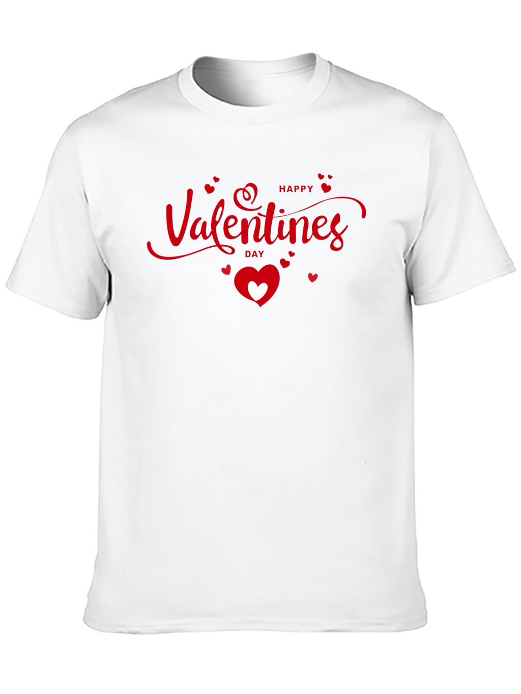 Happy Valentines Day Graphic Tee - Black Cotton