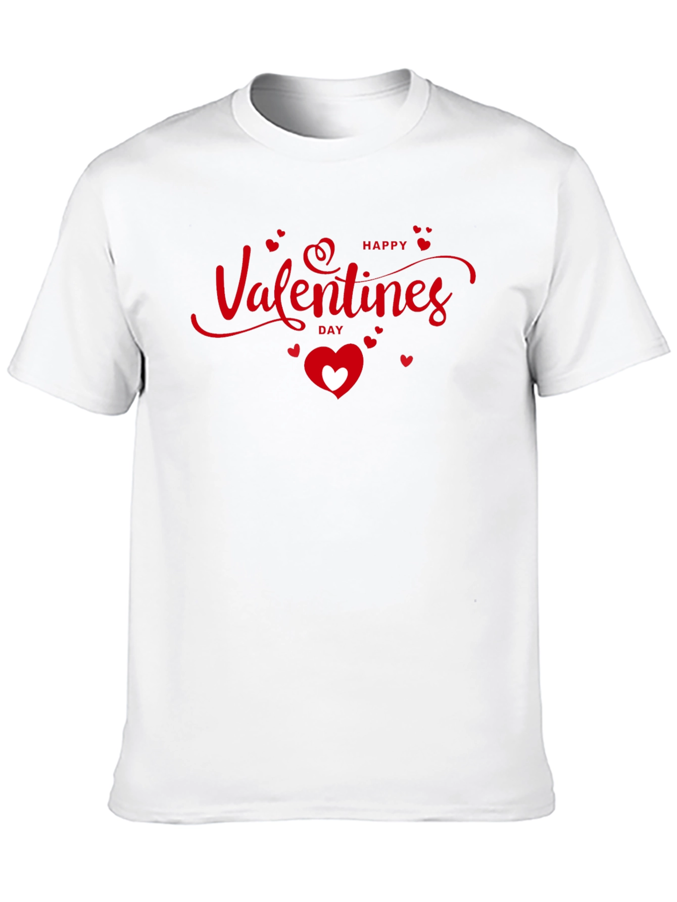 Happy Valentines Day Graphic Tee - Black Cotton