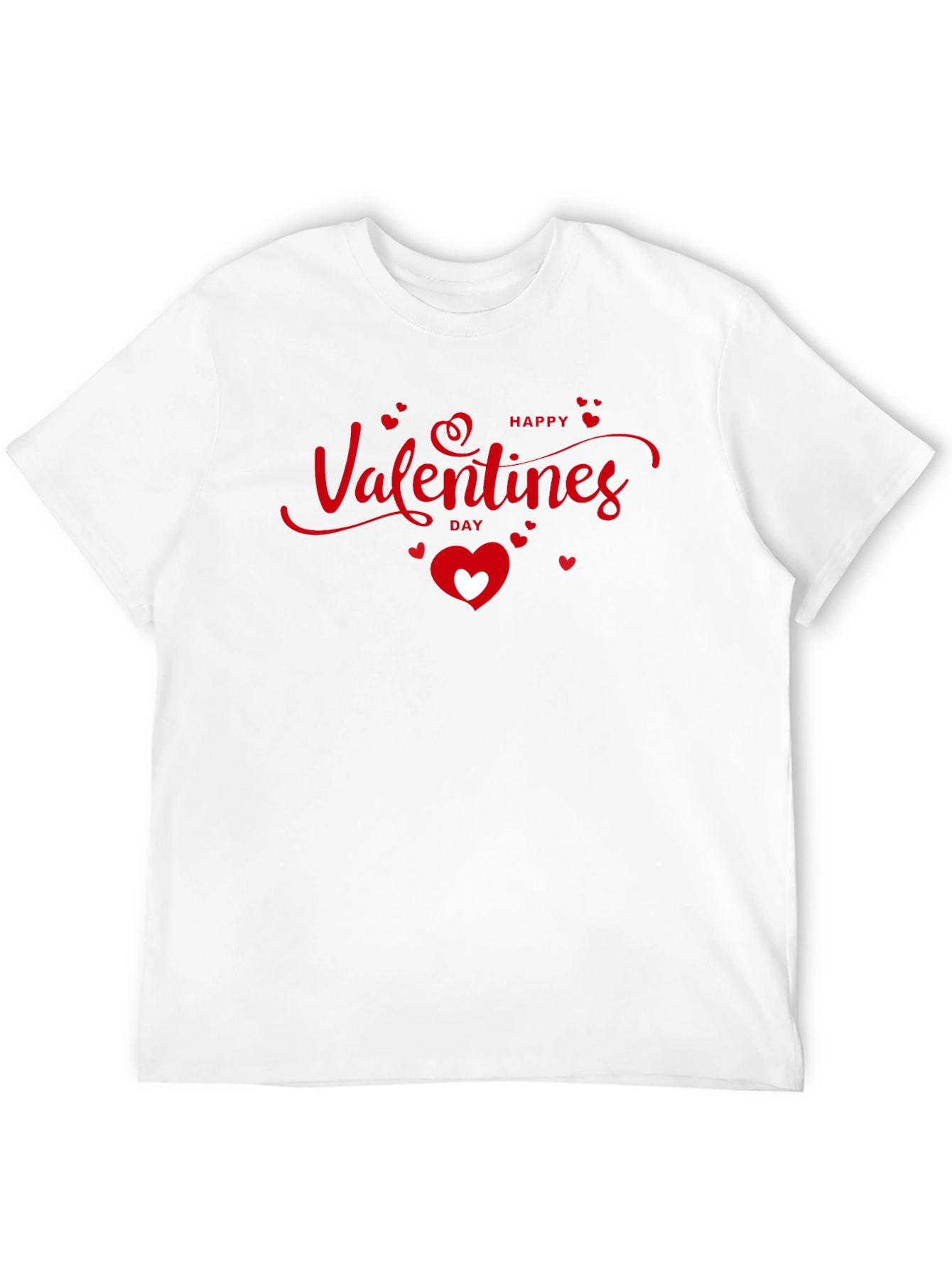 Happy Valentines Day Graphic Tee - Black Cotton