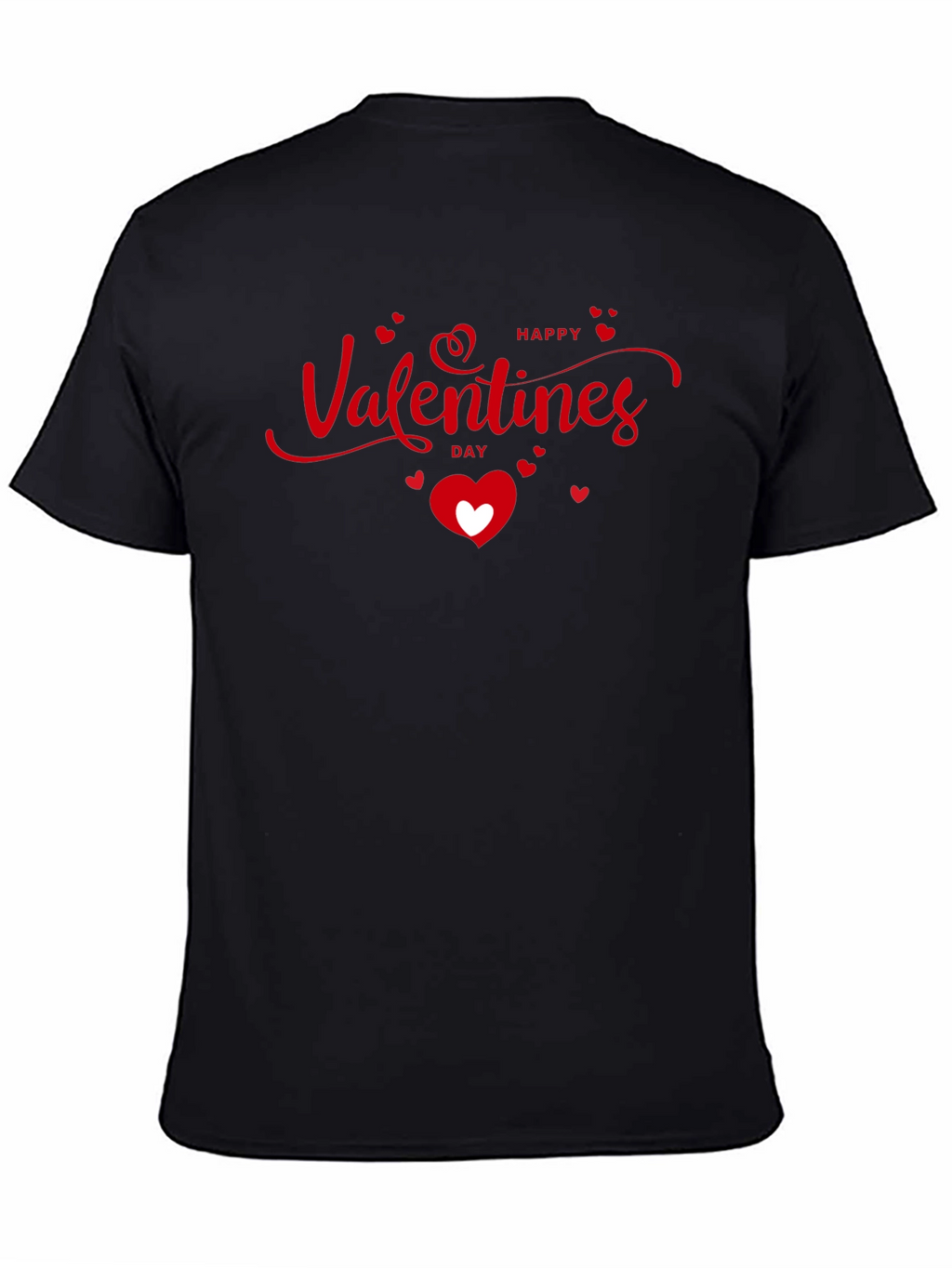 Happy Valentines Day Graphic Tee - Black Cotton