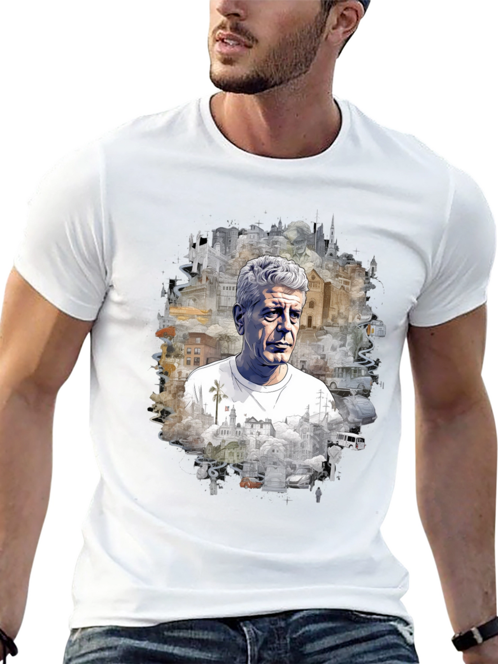 Anthony Bourdain Travel Graphic T-Shirt