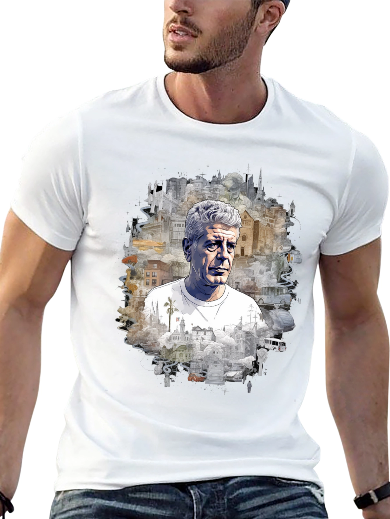 Anthony Bourdain Travel Graphic T-Shirt