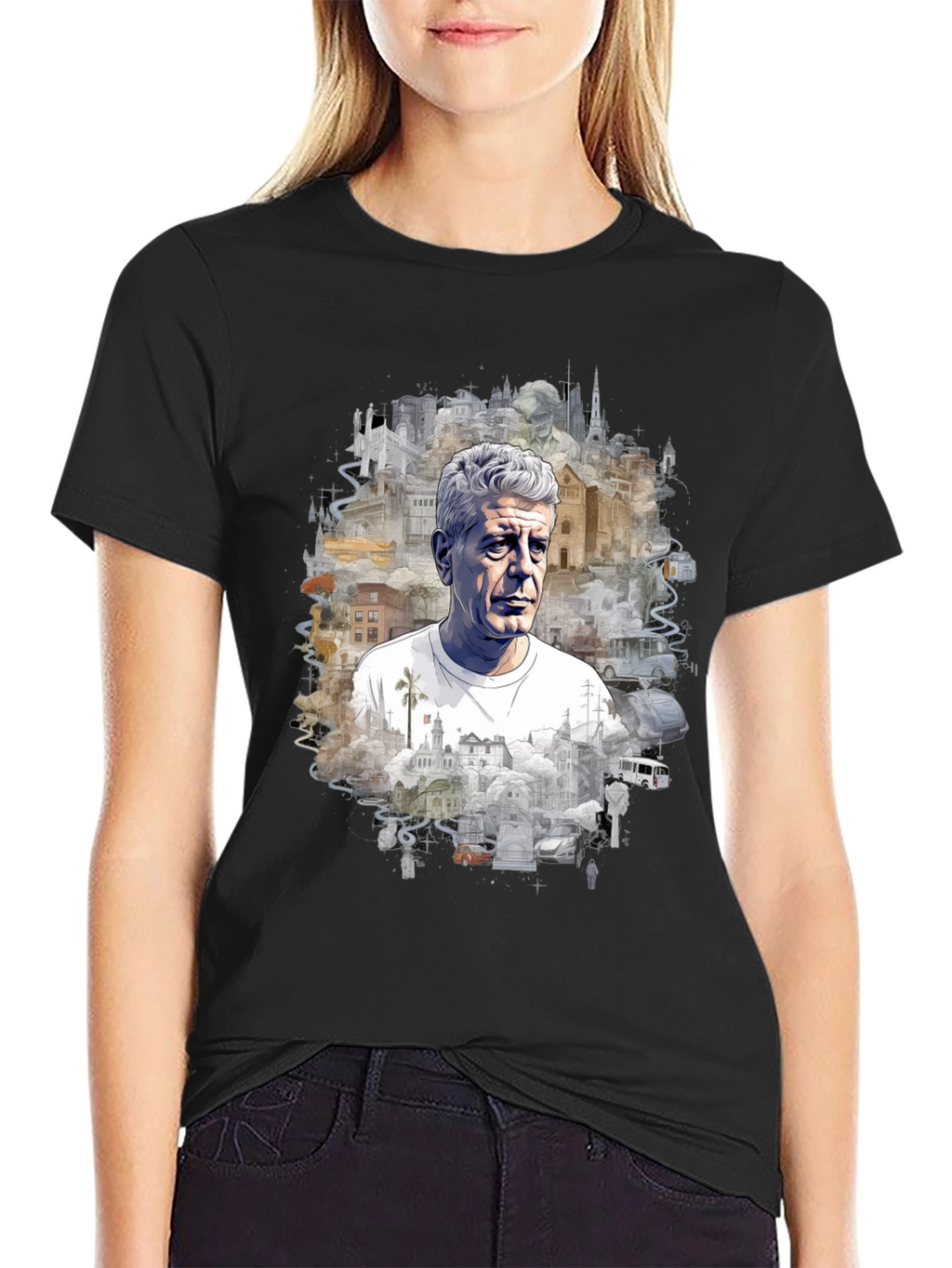 Anthony Bourdain Travel Graphic T-Shirt