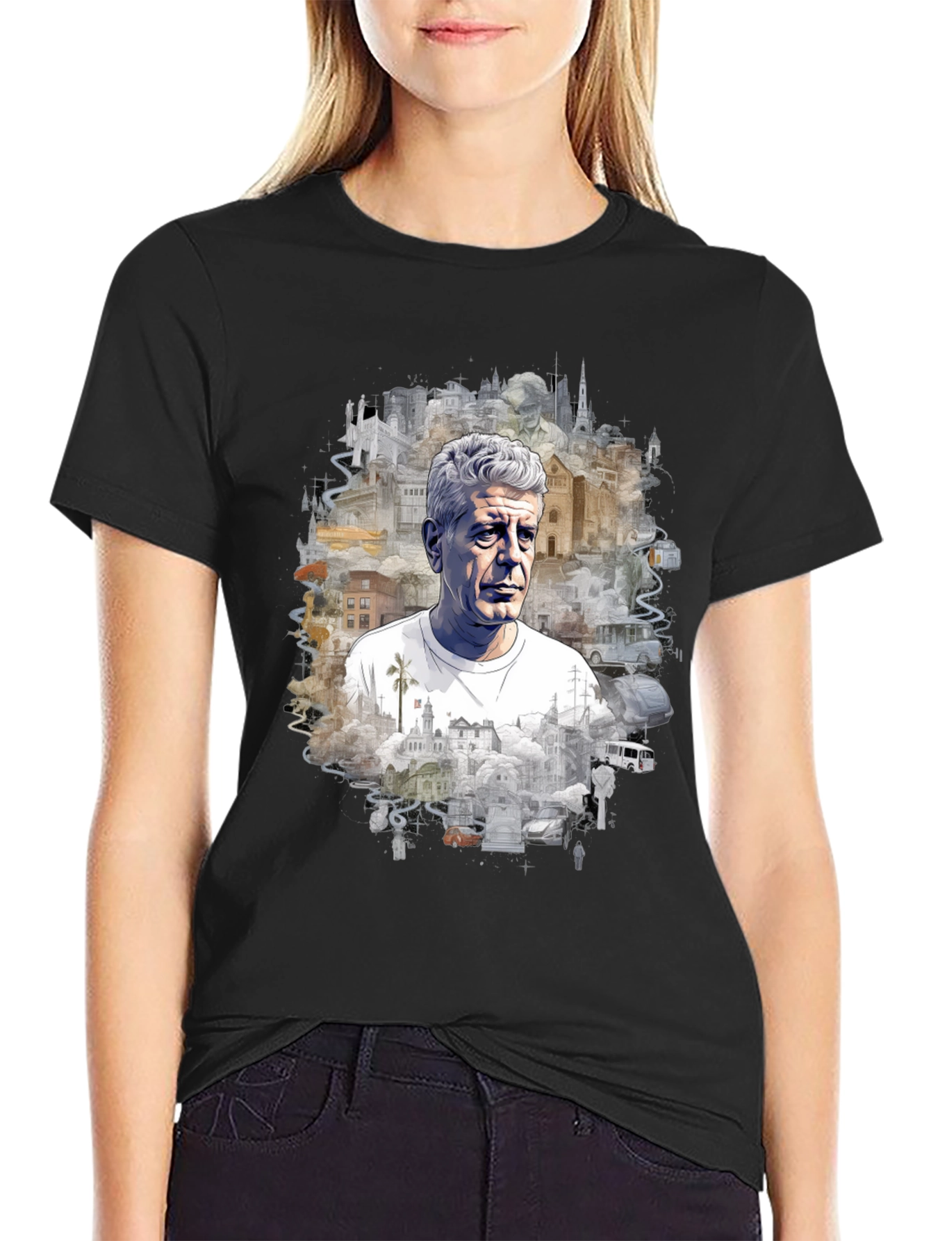 Anthony Bourdain Travel Graphic T-Shirt