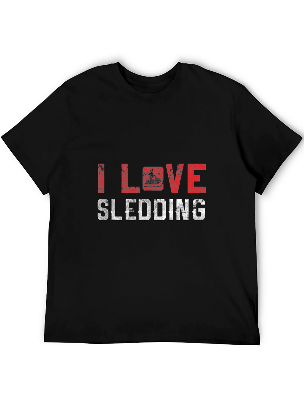 I Love Sledding T-Shirt Black