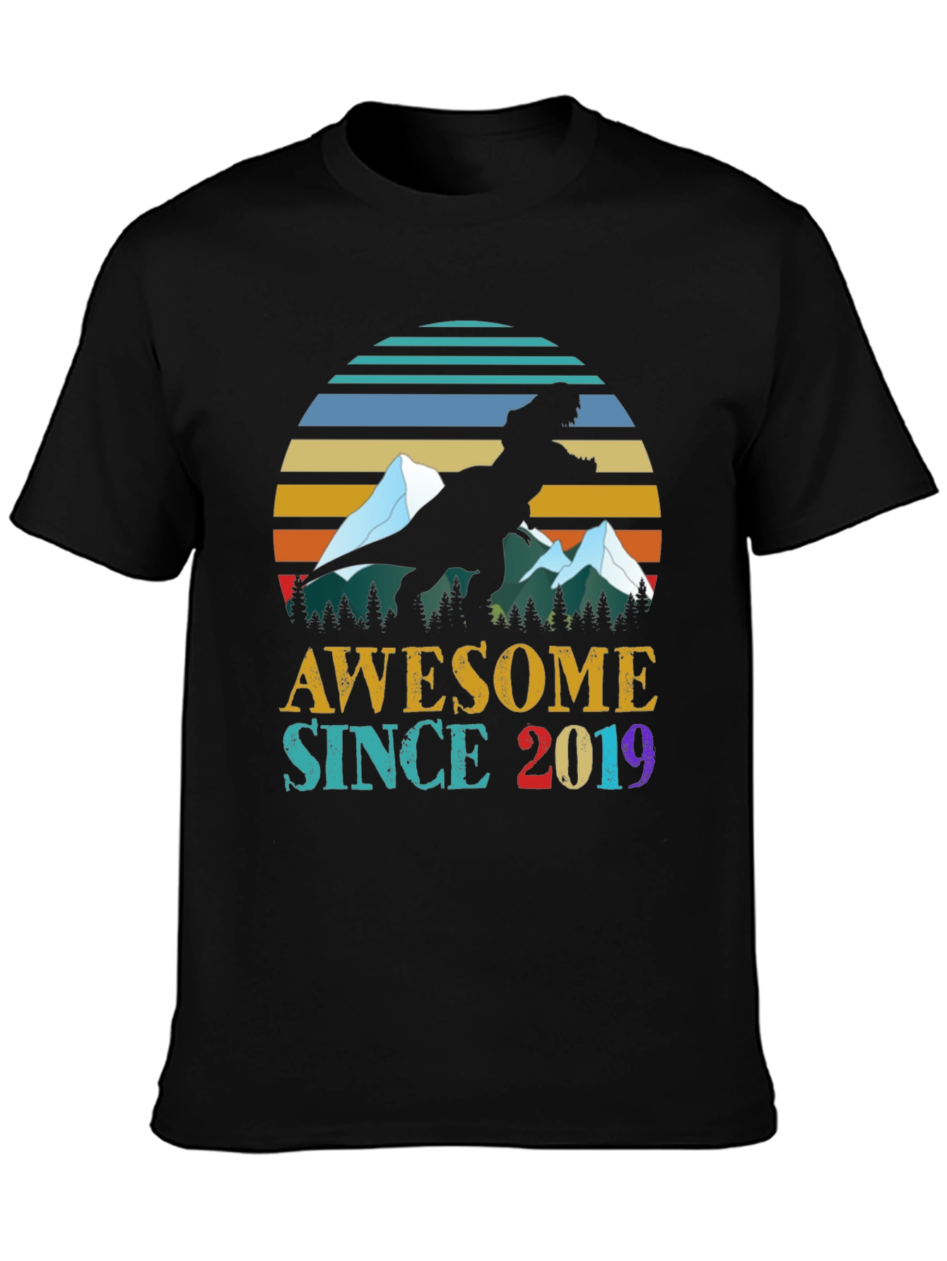 Awesome Since 2019 Dinosaur Graphic Tee