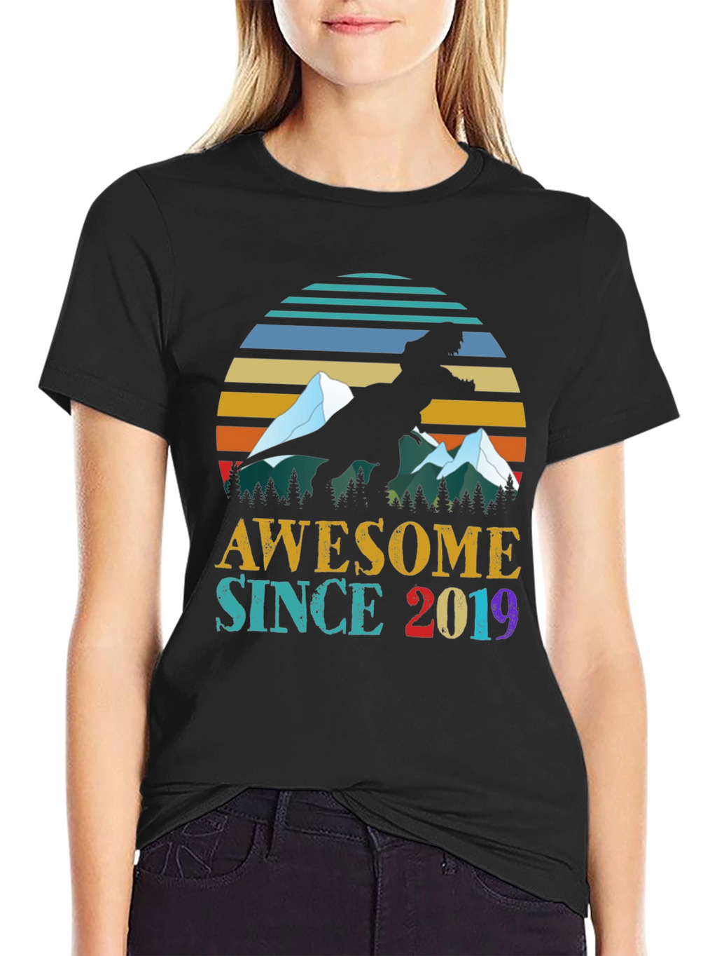 Awesome Since 2019 Dinosaur Graphic Tee